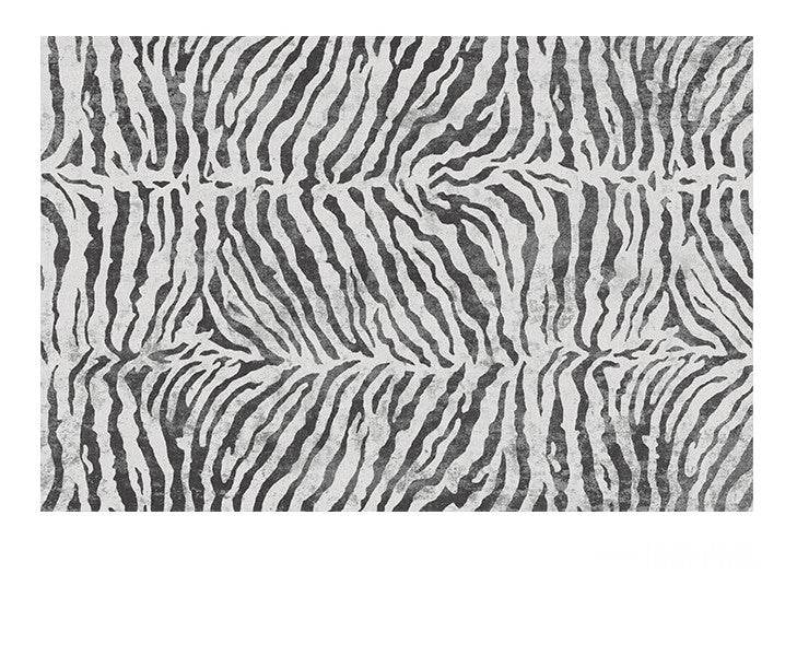 Black Stripe Area Rugs for Under Sofa - Mid Century Modern Living Room Rug - Abstract Contemporary Bedroom Carpet - Office & Dining Room Floor Mat - Perfect for Home Decor & Interior Design