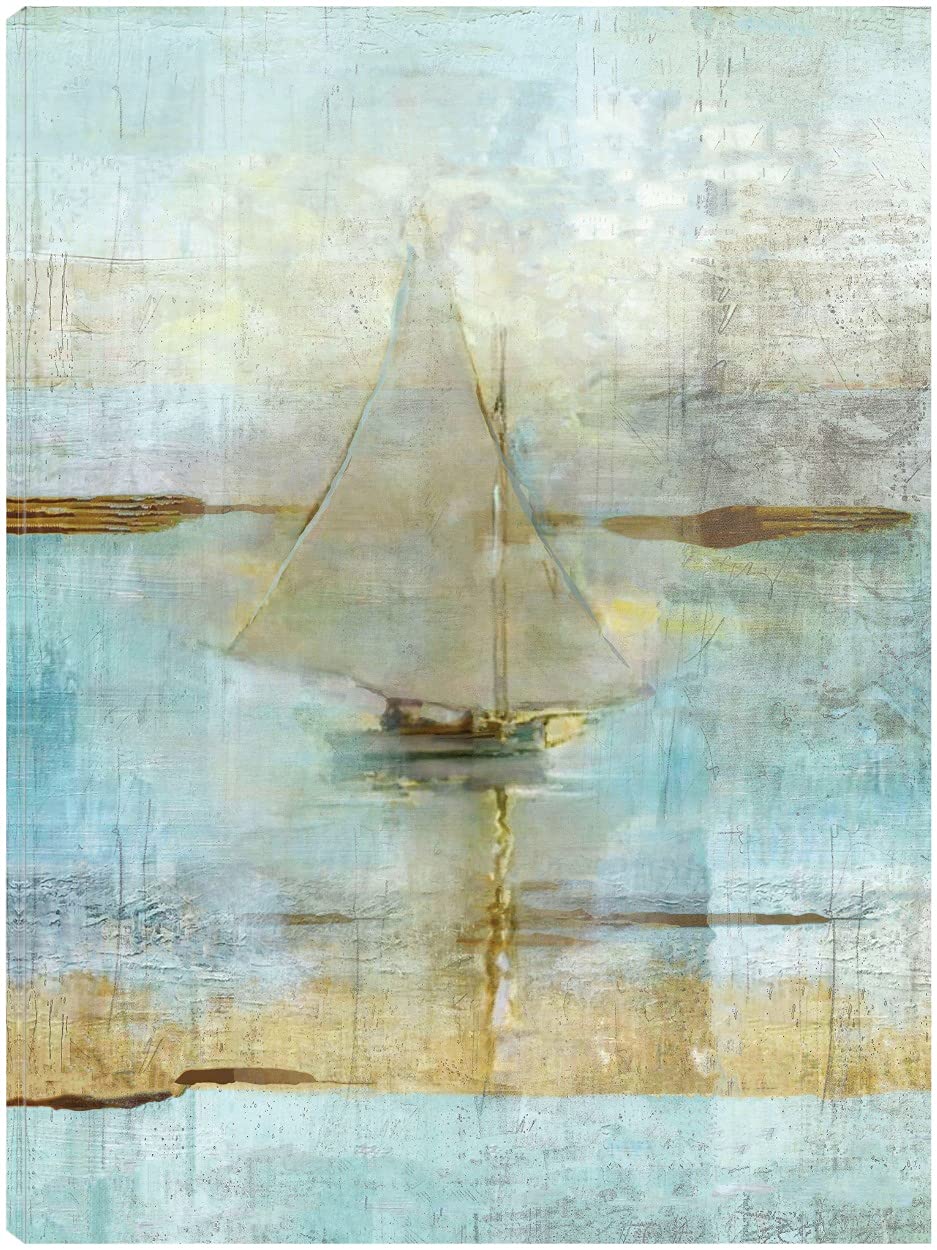 Sailing at Dusk Fine Art Canvas Print by Marta Wiley - 32x43 Inch Wall Decor for Living Room, Bedroom, Office & More - Ready to Hang - Perfect for Coastal, Nautical & Modern Home Decor