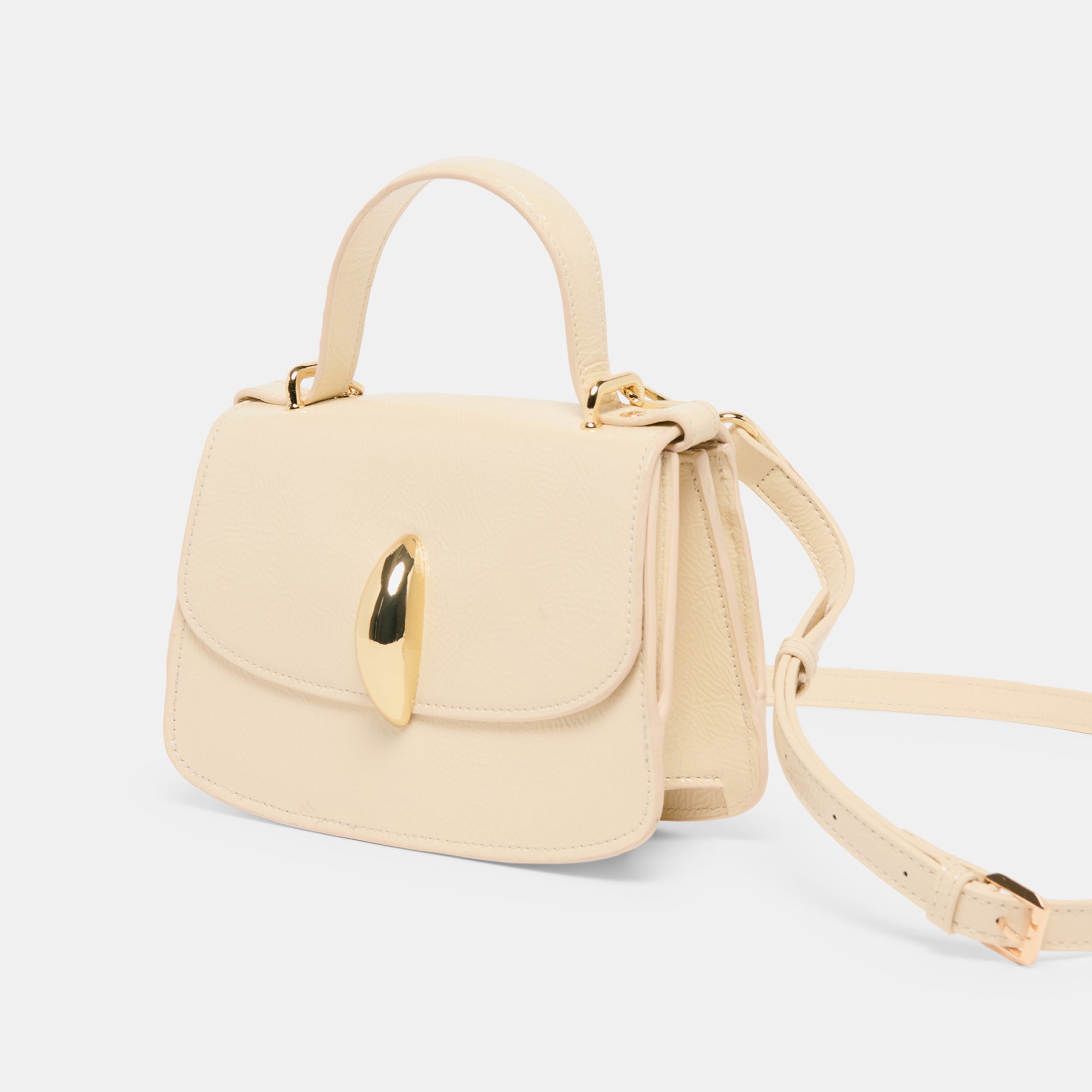 LUCIA Crossbody Bag in Creme Crackled Stella Leather - Stylish & Durable Handbag for Women, Perfect for Work, Travel & Everyday Use