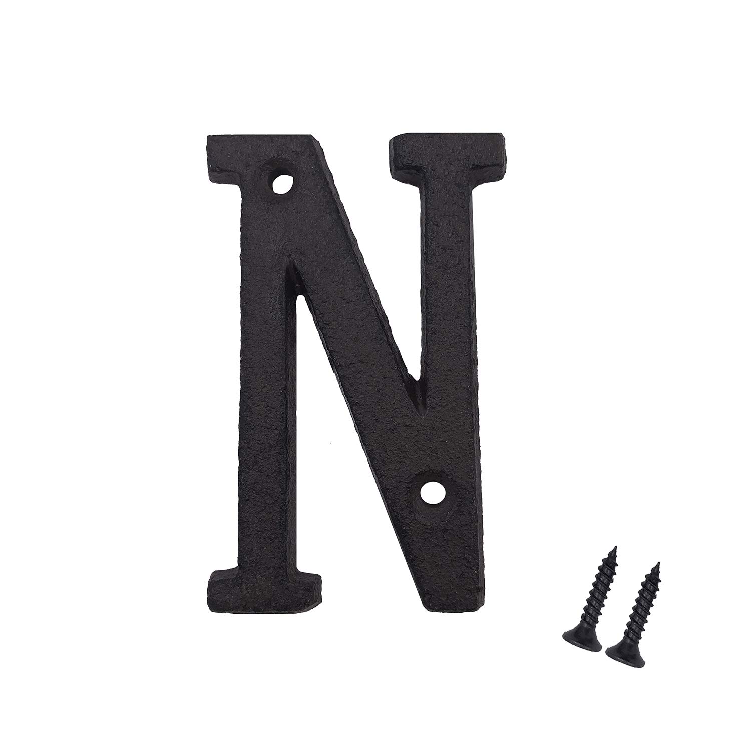 3 Inch Cast Iron House Letters - Durable Mailbox & Home Address Numbers (Letter N) - Perfect for Front Door, Porch, Garden & Outdoor Decor