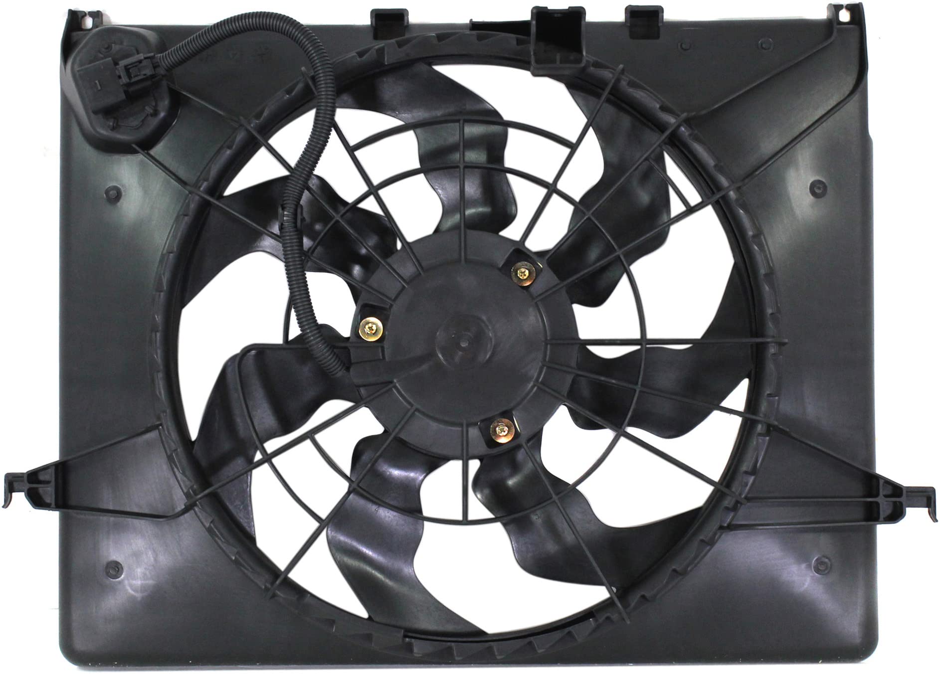 Go-Parts Radiator Fan Assembly for Hyundai Sonata/Kia Optima 2011-2013 | 2.0L Engine Cooling Fan with Resistor | Direct Replacement for 2012-2013 Models | Perfect for Overheating Prevention & AC Performance