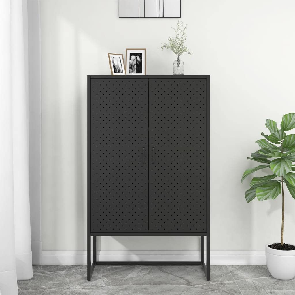 Black Steel Frame Storage Sideboard - 31.5