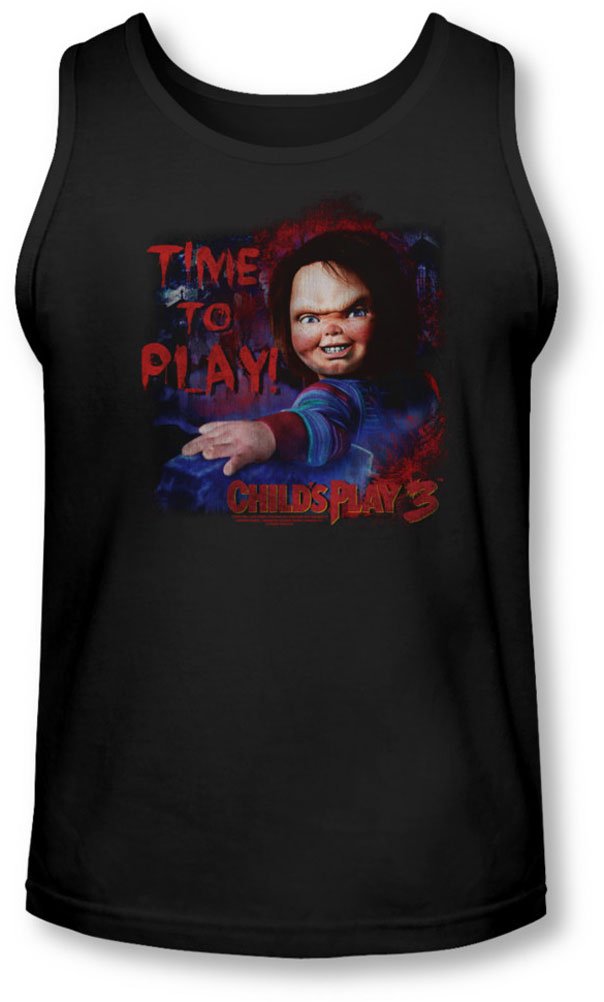 Child's Play 3 Men's Time to Play Graphic Tank Top - Horror Movie Fan Shirt for Halloween, Cosplay & Casual Wear