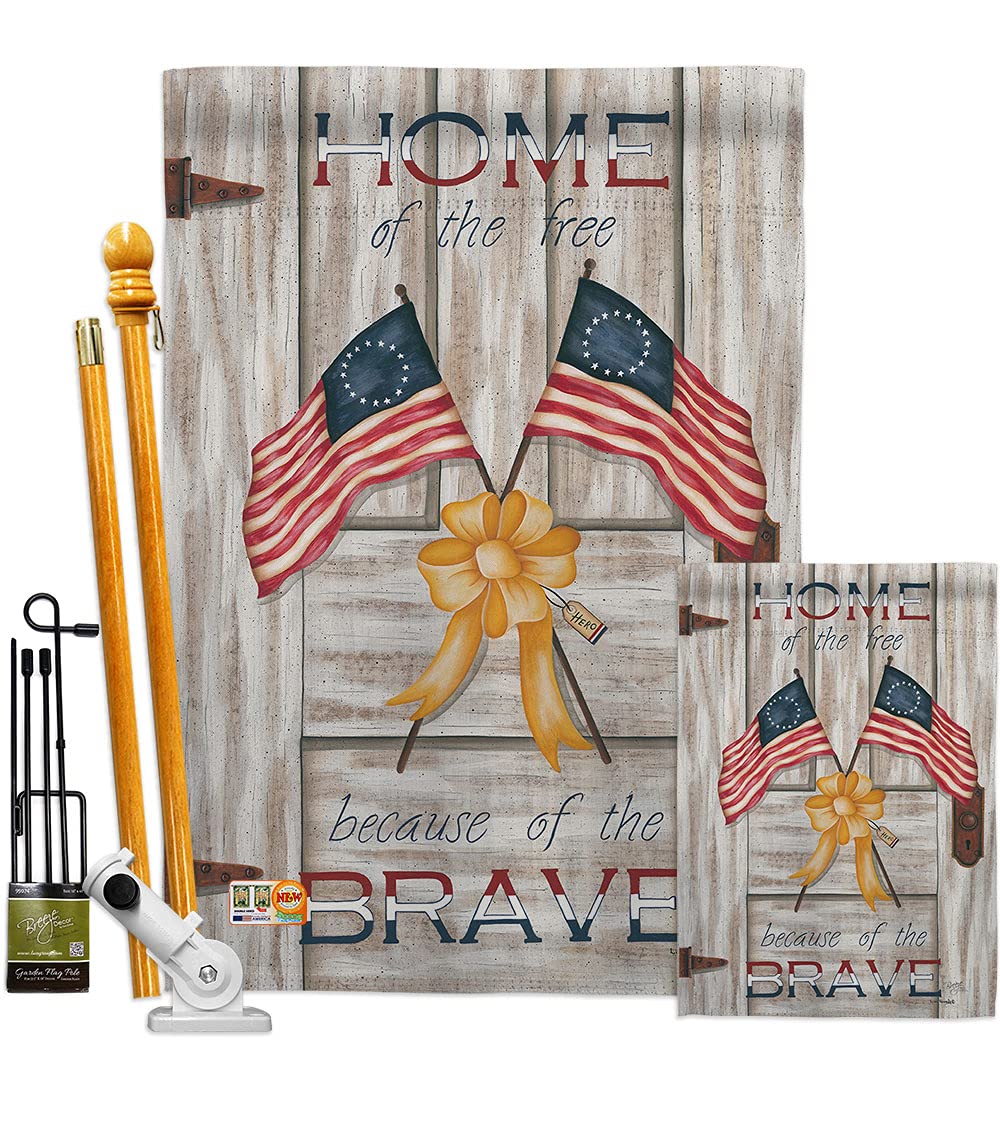 Patriotic Americana Star & Stripes Garden House Flag Kit - 28x40 Inch USA-Made Yard Banner for Independence Day, Memorial Day & 4th of July Decor - Perfect for Front Porch, Lawn & Patriotic Home Display