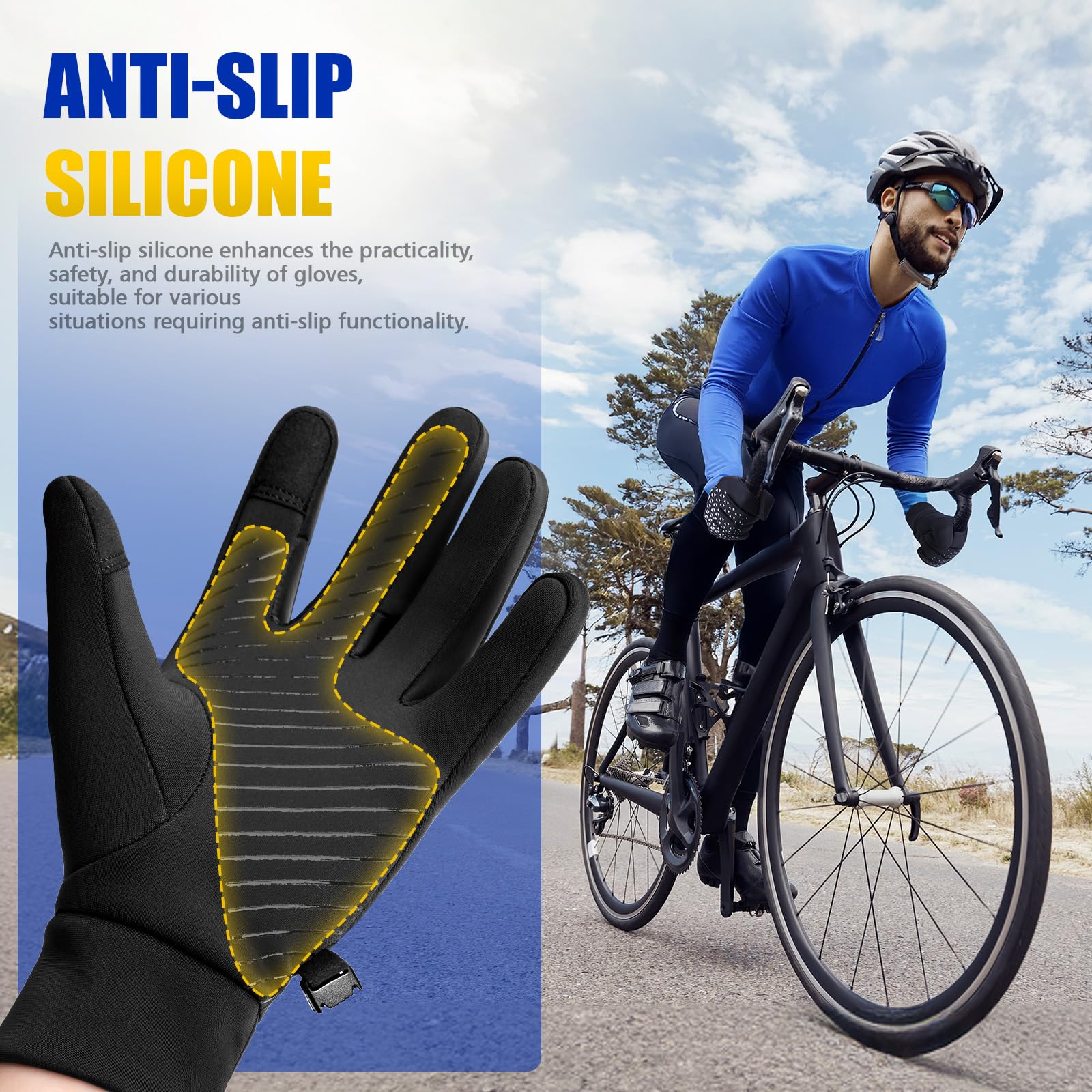 Thermal Touch Screen Winter Gloves for Men & Women - Warm Windproof Cycling, Running, Hiking & Driving Gloves - Perfect for Outdoor Sports & Cold Weather Activities