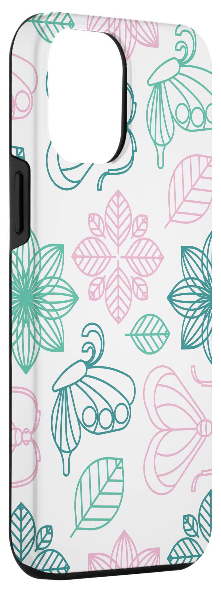 iPhone 12 Pro Max Case - Pastel Pink & Green Butterfly Floral Design | Slim Protective Cover with Precise Cutouts | Perfect for Everyday Use, Travel & Gift Giving