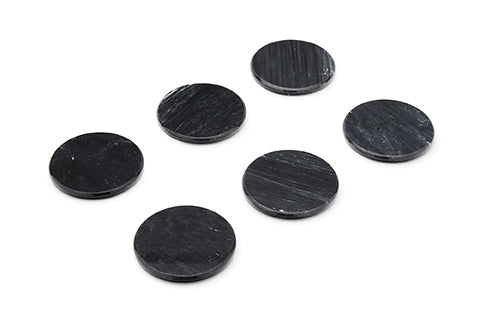 Fox Run Black Marble Coasters Set of 6 - Elegant Drink Coasters for Home Bar, Coffee Table, and Office Desk Protection