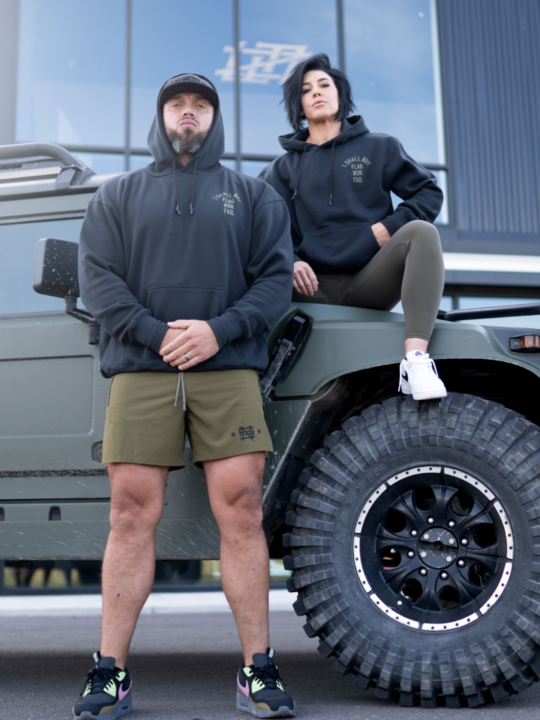 ANHEM HOODIE - Black & Olive Color Pullover Sweatshirt for Men & Women | Casual Streetwear, Gym, Outdoor Activities