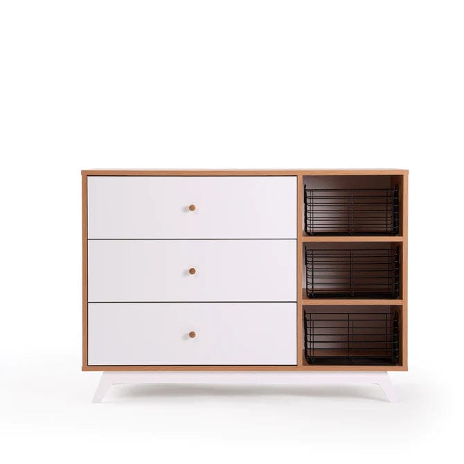 Modern 3-Drawer Dresser for Bedroom - Solid Wood Chest of Drawers with Smooth Gliding, Perfect for Home, Office, or Dorm Organization - Dadada Central Park Collection