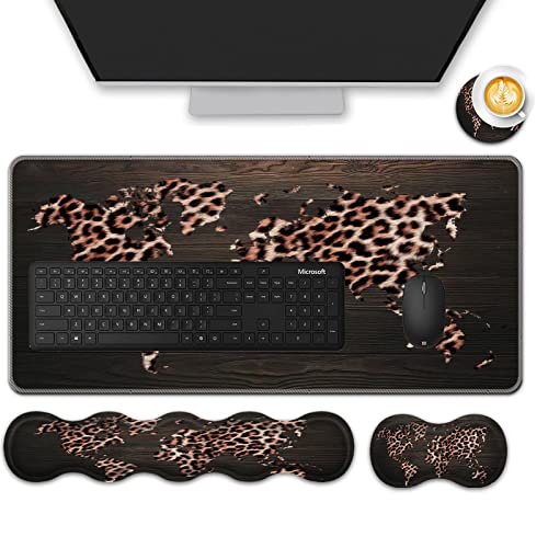 Cute Leopard Print World Map