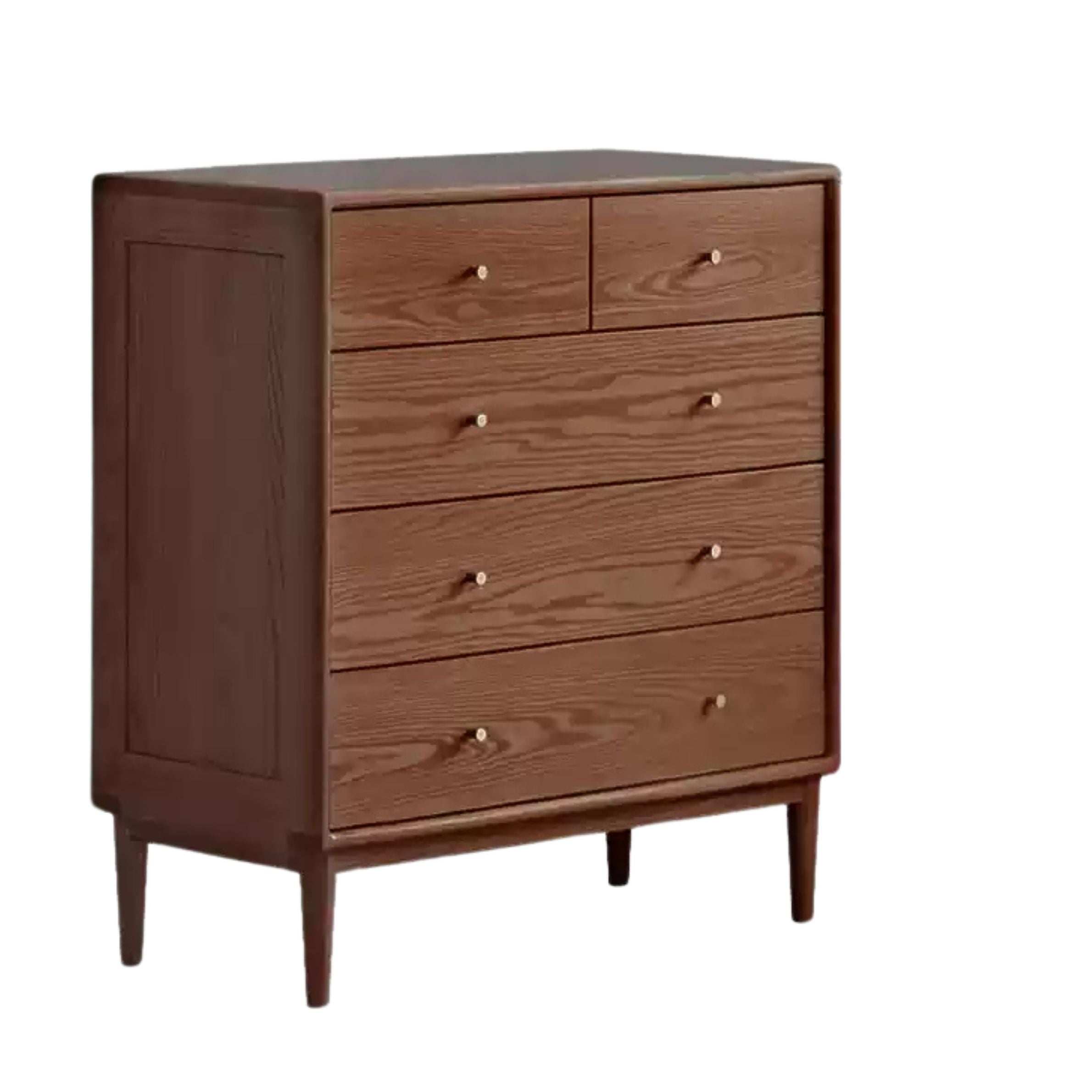 Solid Oak Wood Modern Chest of Drawers - 5-Drawer Dresser for Bedroom, Living Room & Office Storage - Stylish & Durable Furniture for Home Organization
