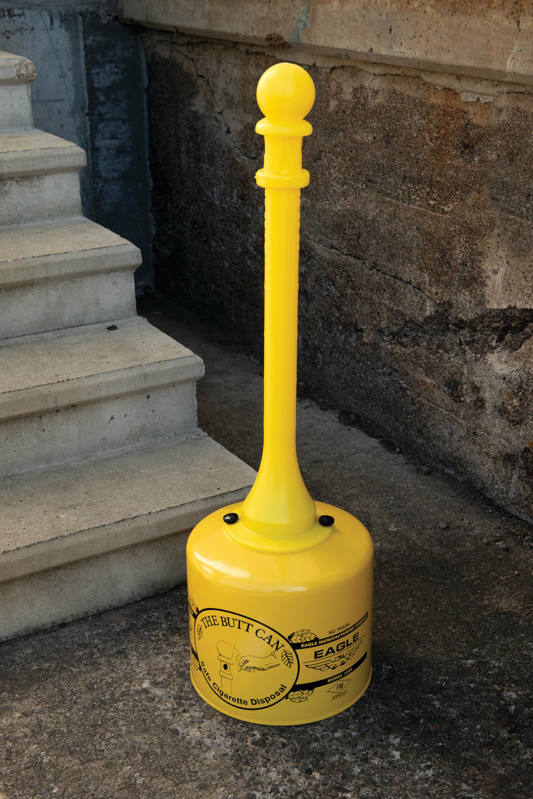 Eagle 1205 5 Gallon Galvanized Steel Cigarette Receptacle - 40