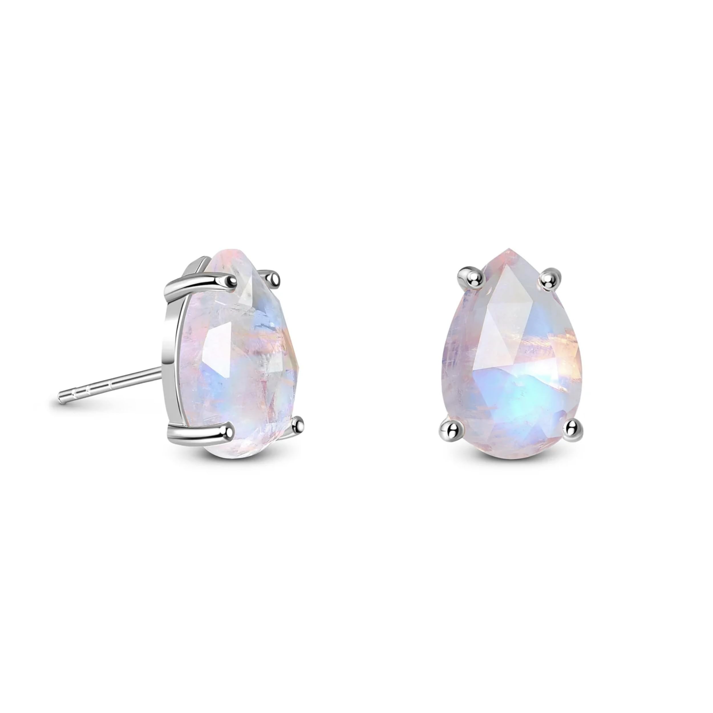 Moon Magic Genuine Moonstone Earrings for Women - 925 Sterling Silver with 18k Rose & Yellow Gold - Authentic Moonstone Jewelry | Perfect for Weddings, Date Nights & Special Occasions