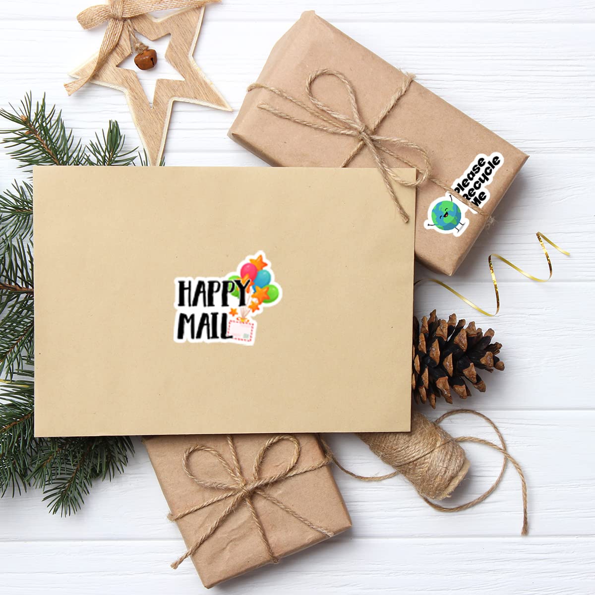 500 PCS Funny Happy Mail Business Stickers - Thank You Stickers & Envelope Shipping Labels for Small Business | Perfect for Packaging, Etsy Shops & Customer Appreciation Gifts
