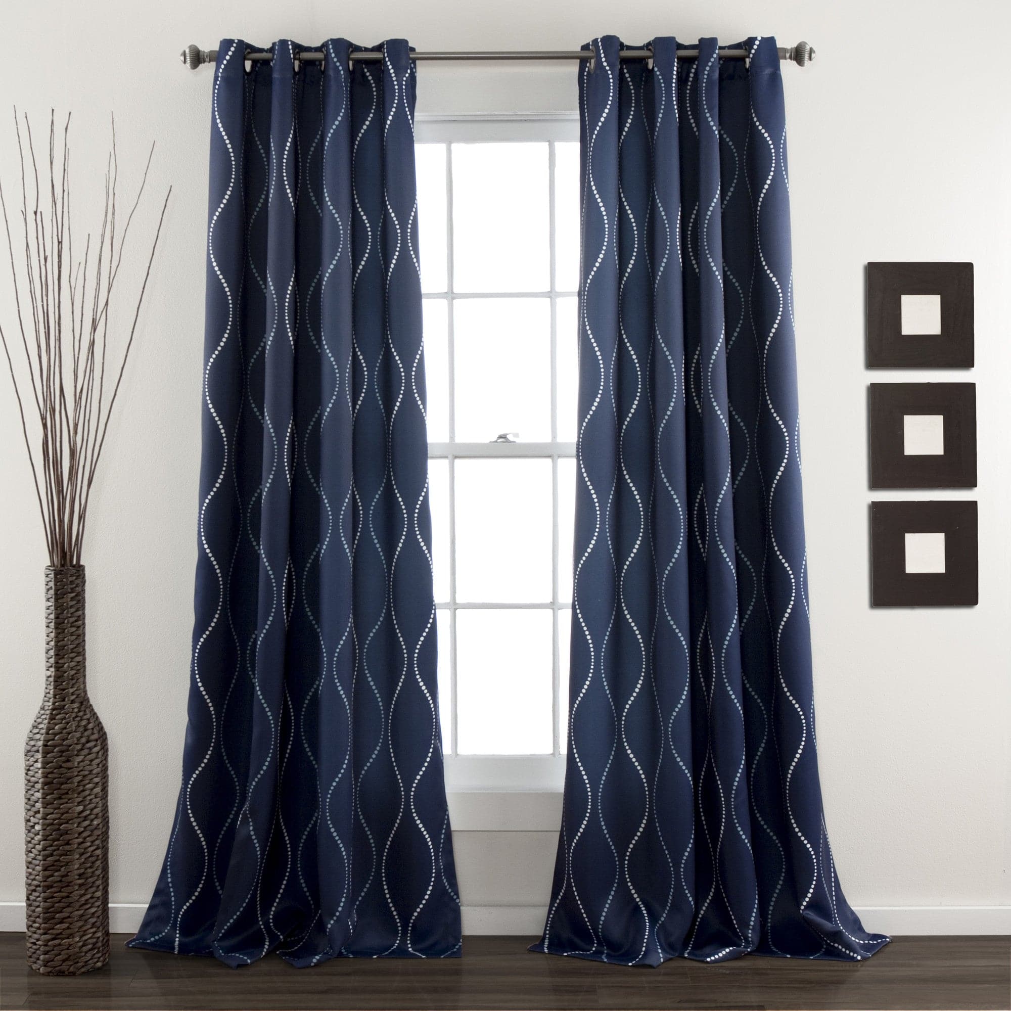 Swirl Light Filtering Window Curtains - Blackout Sheer Drapes for Living Room & Bedroom - Soft Sunlight Diffusion & Privacy Protection