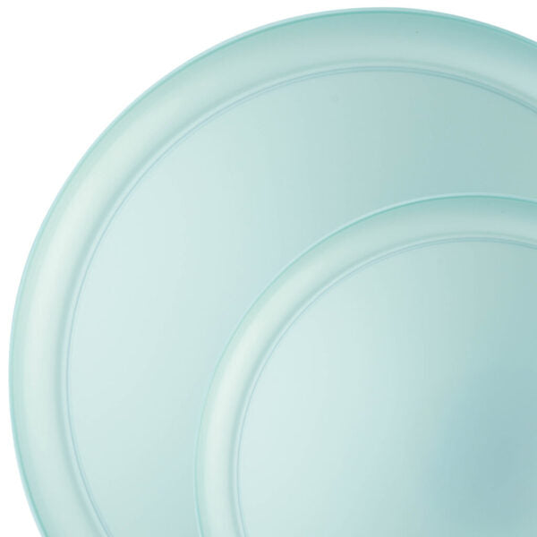 20-Pack Teal Pearl Round Plastic Dinnerware Set for 10 Guests - Elegant Disposable Plates, Bowls, Cups & Utensils - Perfect for Weddings, Parties, Picnics & Outdoor Events