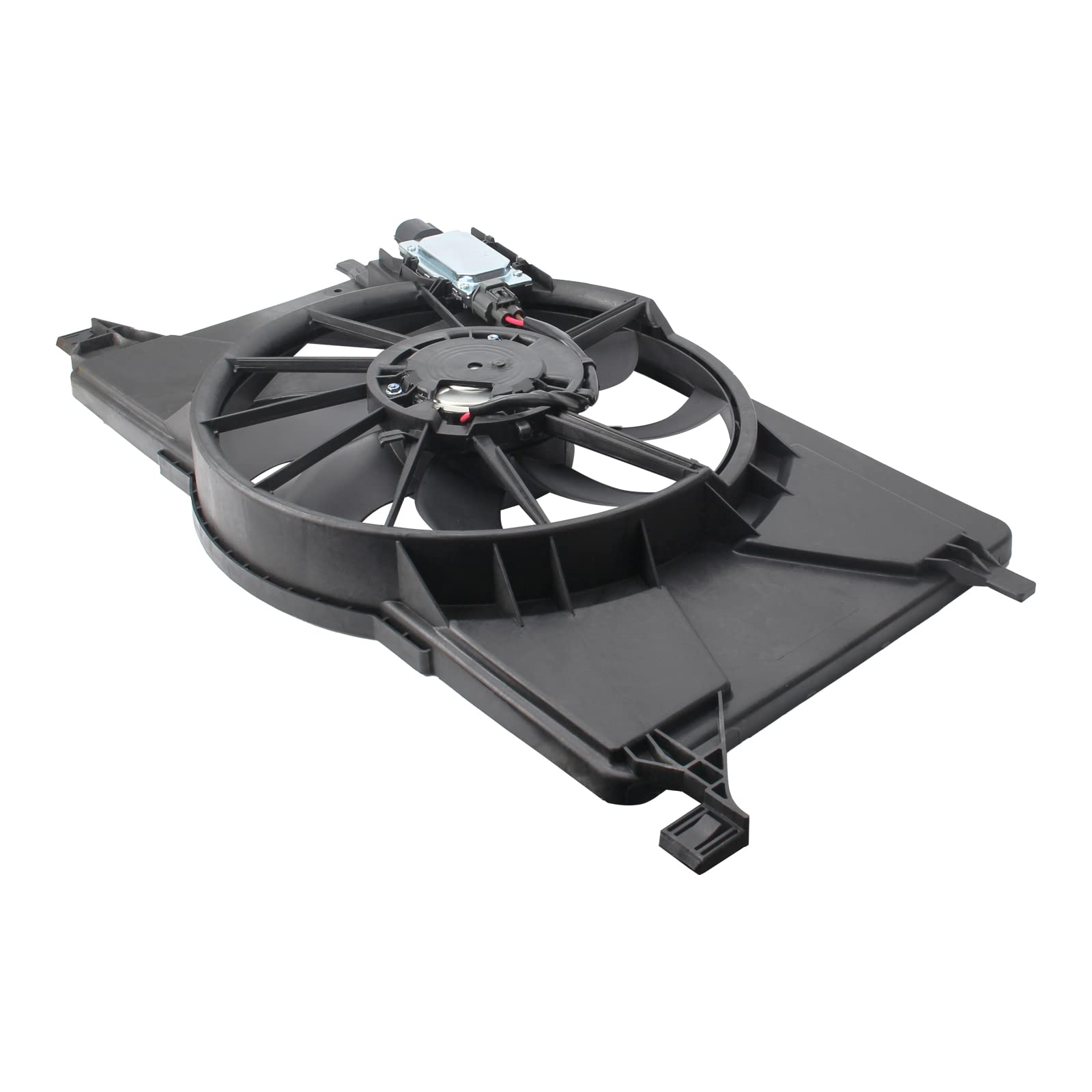AUTOKAY Engine Cooling Fan Assembly with Module - Replacement for Ford Focus 2012-2018, Fits CV6Z 8C607 & FO3115189 - Radiator & Condenser Cooling Fan for Improved Engine Performance & Temperature Control