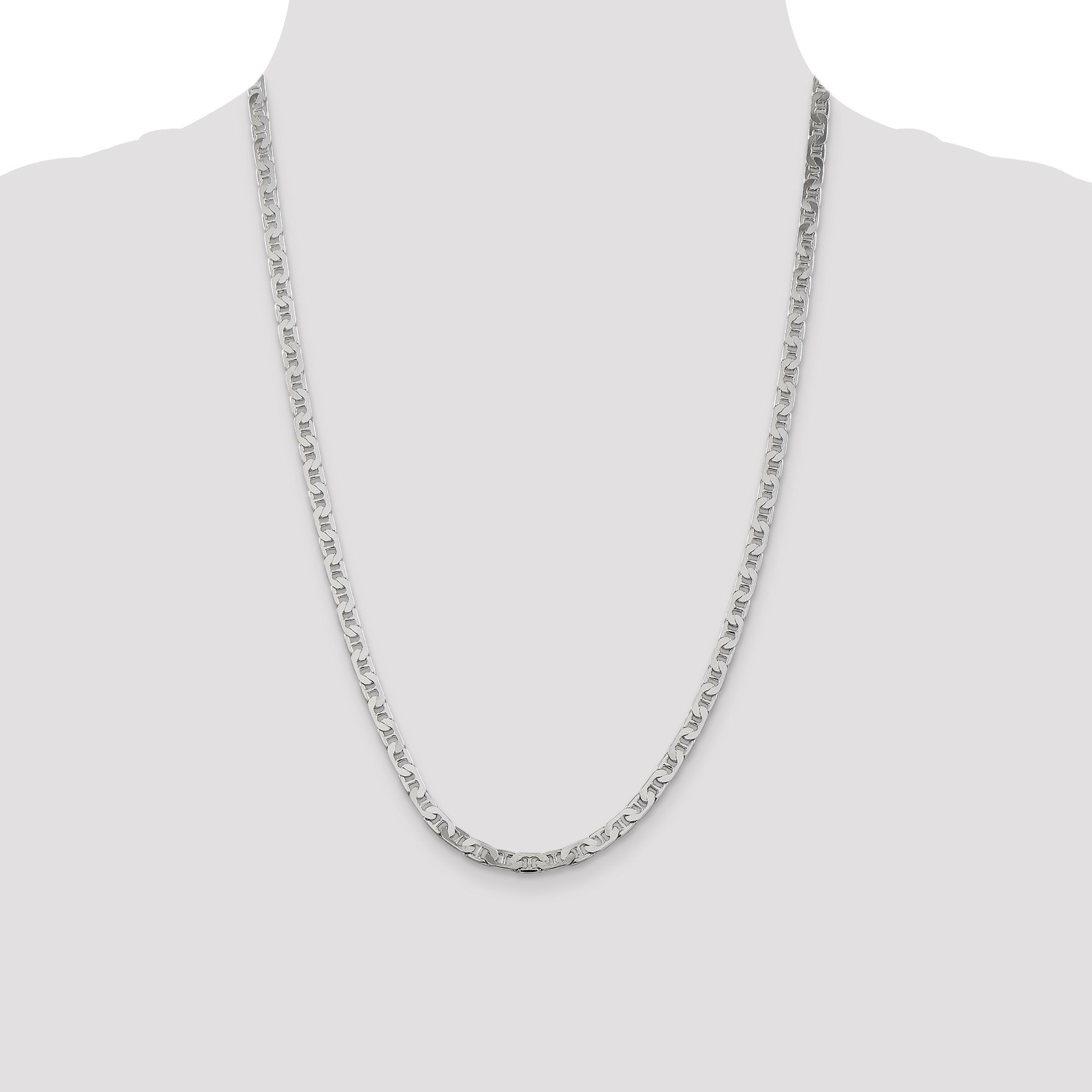 IceCarats 925 Sterling Silver 4.5mm Anchor Mariner Link Chain Necklace for Women - Classic Nautical Jewelry Gift for Her, Perfect for Everyday Wear, Beach Outings & Special Occasions