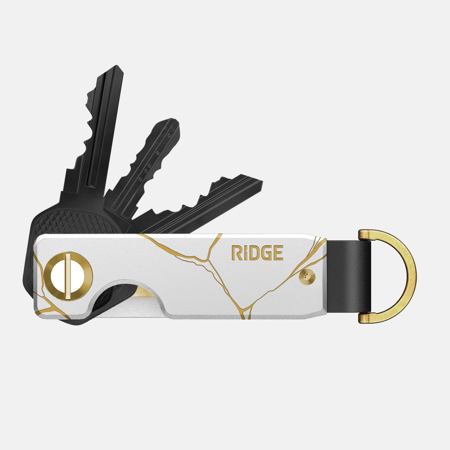 Ridge KeyCase Kintsugi White - Stylish and Durable Key Holder for Everyday Use, Travel, and Organization