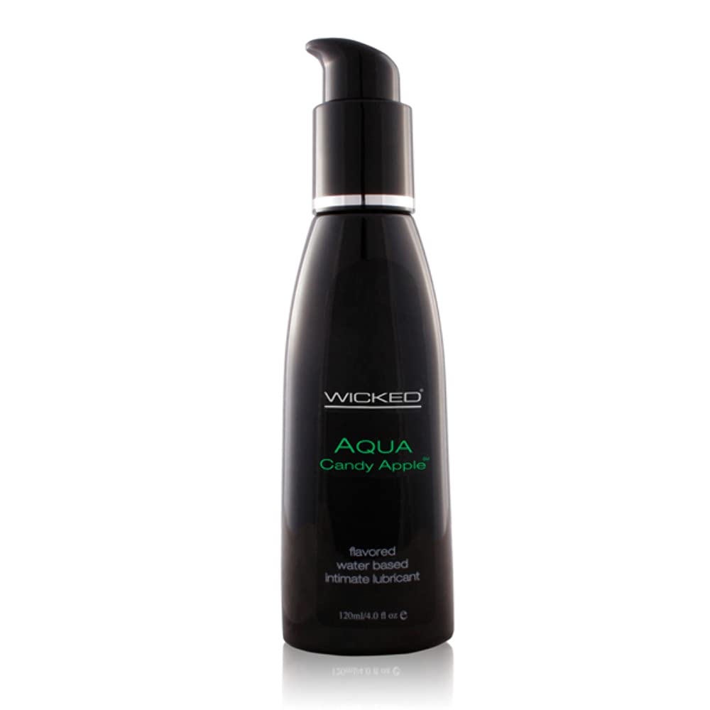 Wicked Aqua Candy Apple Personal Lubricant - 4Oz Water-Based Lube for Enhanced Intimacy & Sensual Massage | Long-Lasting, Silky Smooth Formula for Couples & Solo Play