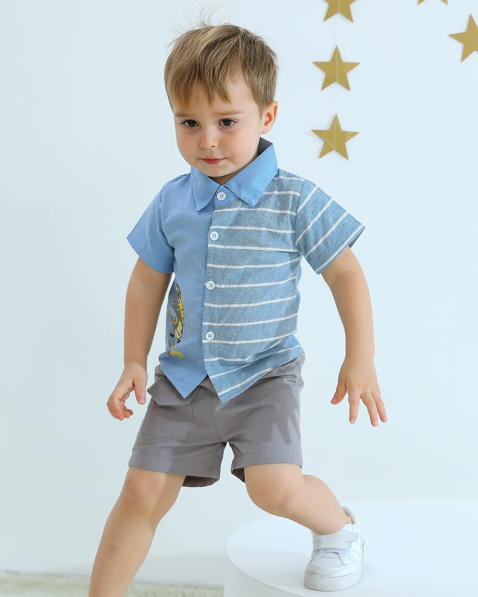 Toddler Boys Summer Outfit - 100% Cotton Shirt and Shorts Set for Baby Boys | Perfect for Playtime, Beach & Outdoor Activities