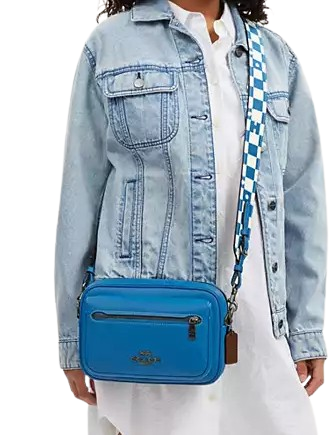 Coach Elias Crossbody Bag with Checkerboard Print - Stylish Shoulder Purse for Women, Perfect for Everyday Use, Travel & Date Nights