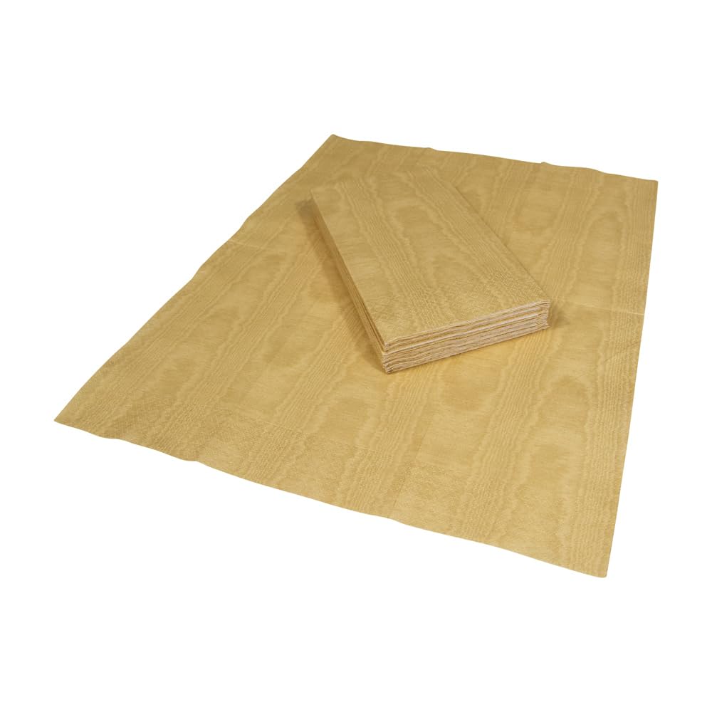 Premium Caspari Moiré Gold Paper Guest Towels - 30 Count (2 Packs of 15) | Elegant Dinner Party, Wedding Reception & Upscale Event Napkins