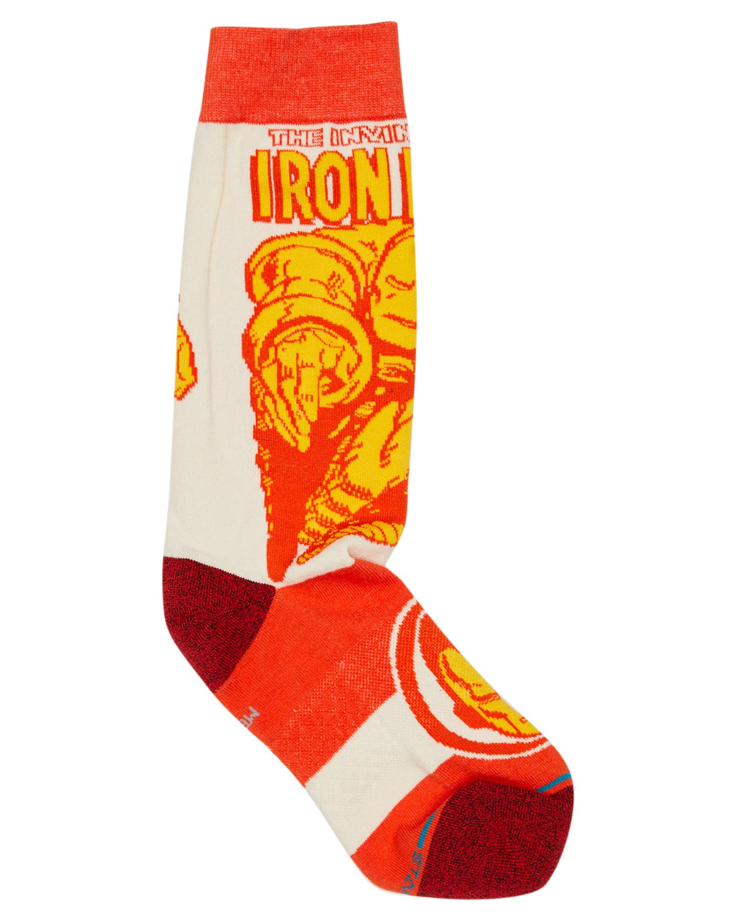 Stance Iron Man Marquee Socks - Superhero Graphic Crew Socks for Men & Women - Perfect for Marvel Fans, Cosplay, and Everyday Wear