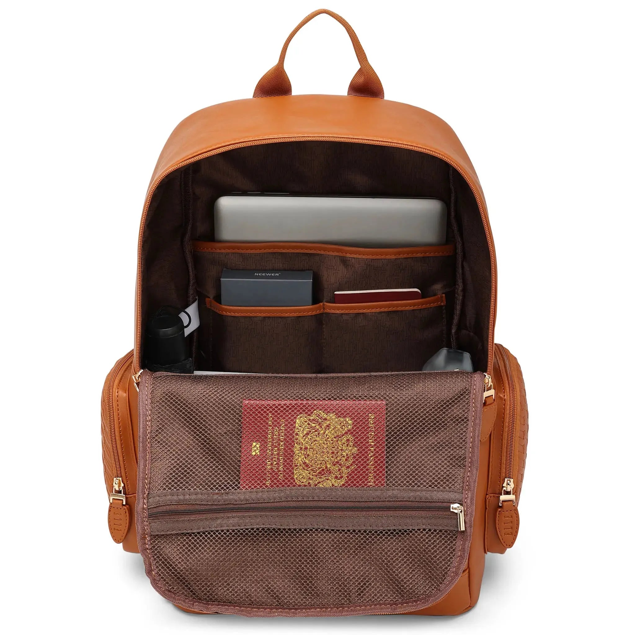 Leisure Luxe 27L Vegan Leather Backpack - Stylish & Eco-Friendly Laptop Bag for Work, Travel & College - Water-Resistant & Spacious