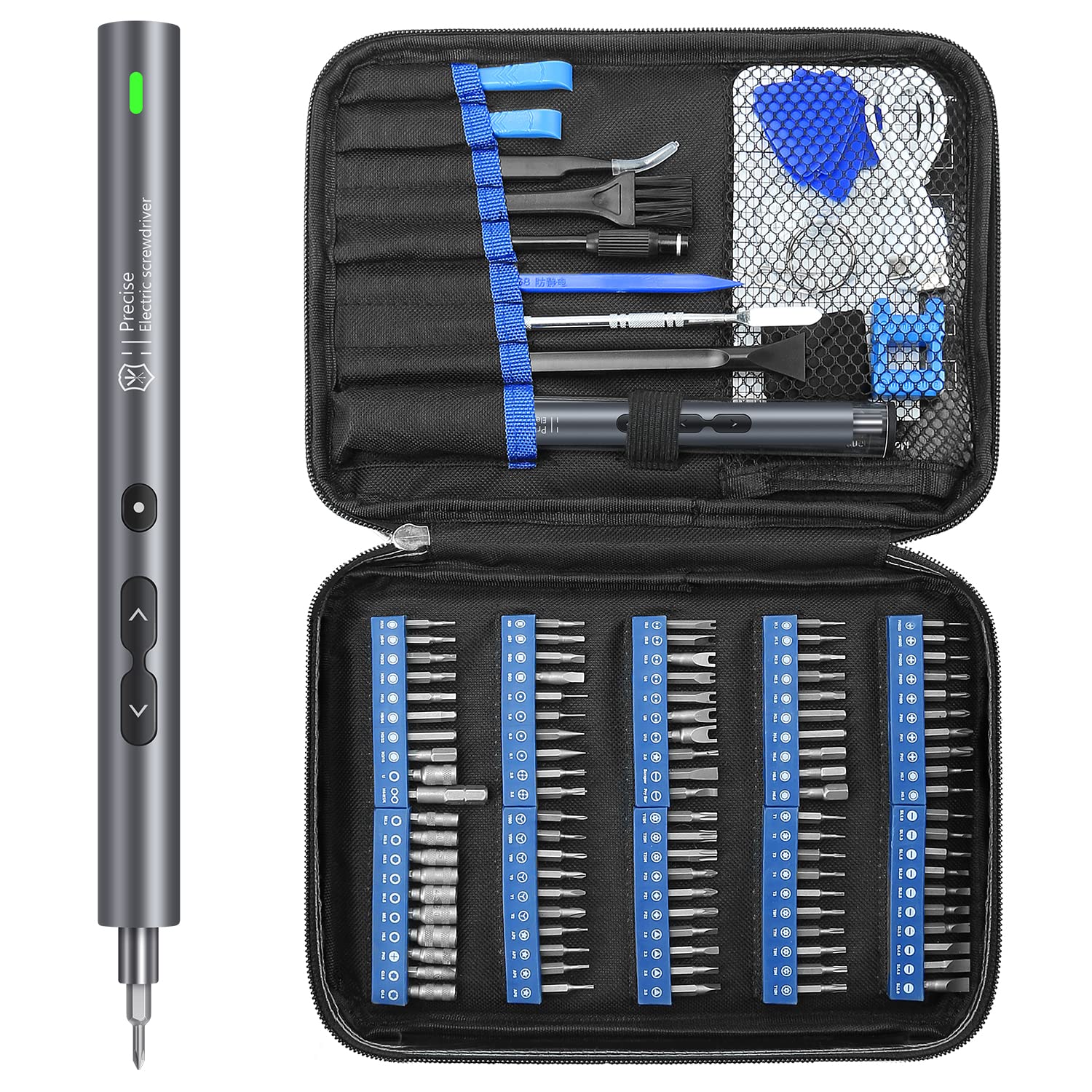 UF-TOOLS Mini Electric Screwdriver Set - 120 in 1 Cordless Power Screwdriver with 100 Precision Bits, LED Light & 20-bit Tool Kit | Portable Hand Tool for Phone Repair, Watch Maintenance, Camera Fixing, Laptop Servicing & DIY Home Projects