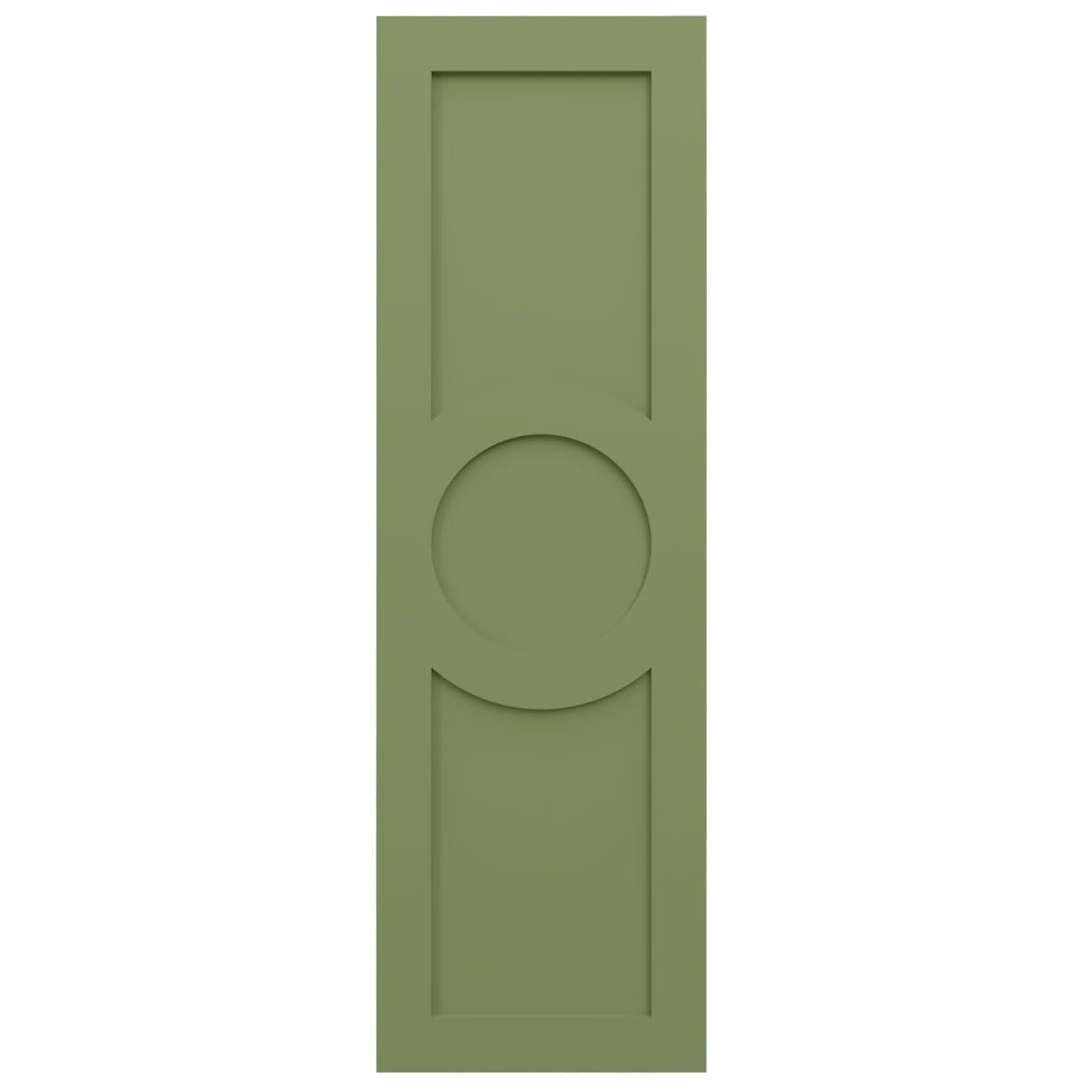 Ekena Millwork TFP001AC12X077MG True Fit PVC Center Circle Arts & Crafts Fixed Mount Shutters - 12x77 Inches Moss Green - Perfect for Living Room, Bedroom & Home Decor (Pair, Hardware Not Included)