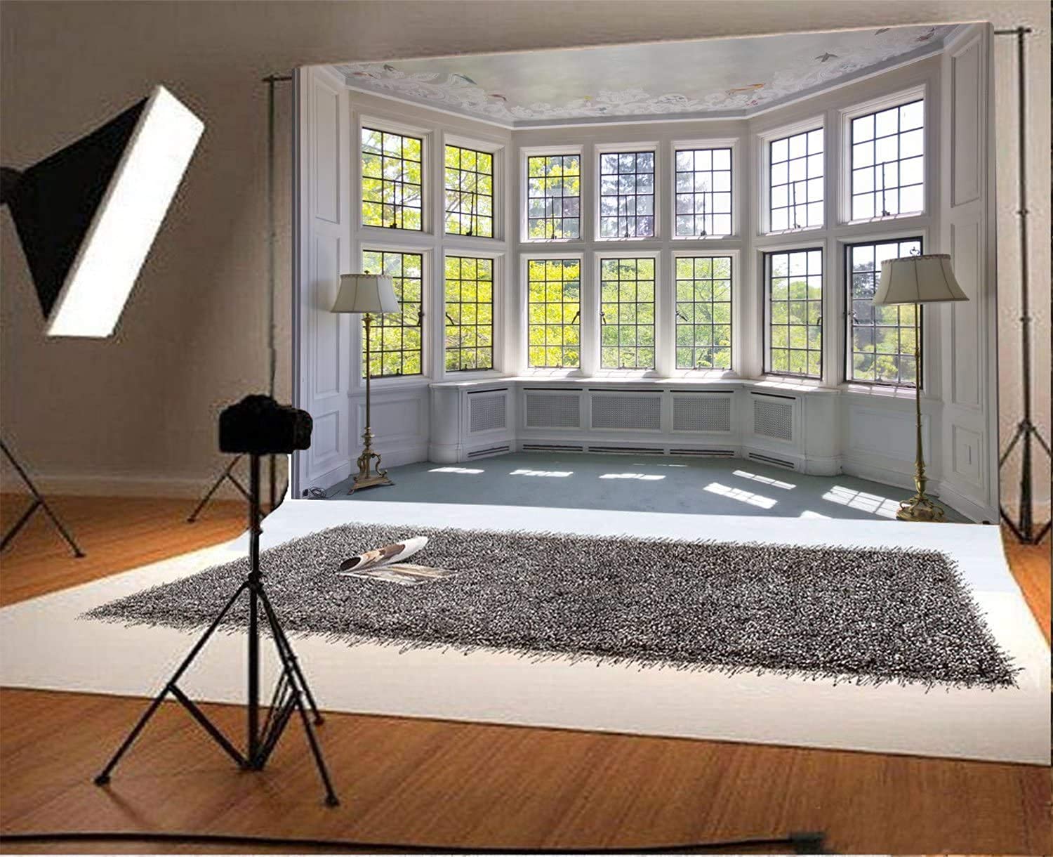 CSFOTO 10x7ft Big Bright Window Backdrop - Natural Garden View Background for Zoom Meetings, Video Conferences & Home Office - Perfect for Virtual Calls, YouTube Videos & Online Teaching