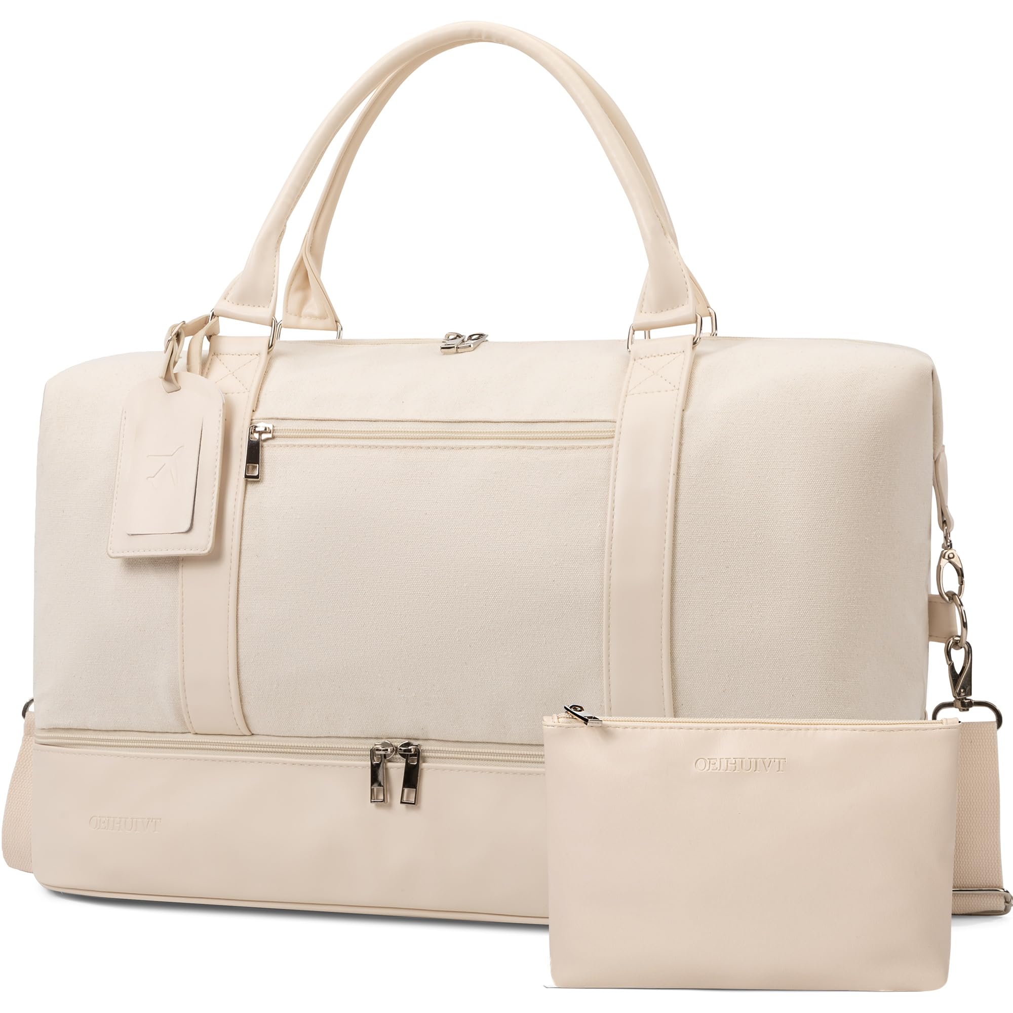 Stylish Women's Weekender Bag - Lightweight Overnight Travel Duffel with Removable Shoe Compartment | Perfect for Weekend Getaways, Gym, Business Trips & Airplane Carry-On