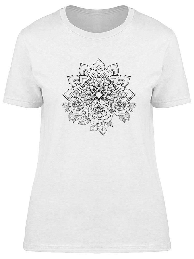 Women's Hand Drawn Roses Graphic T-Shirt - Soft Cotton Tee for Casual Wear, Street Style & Everyday Outfits