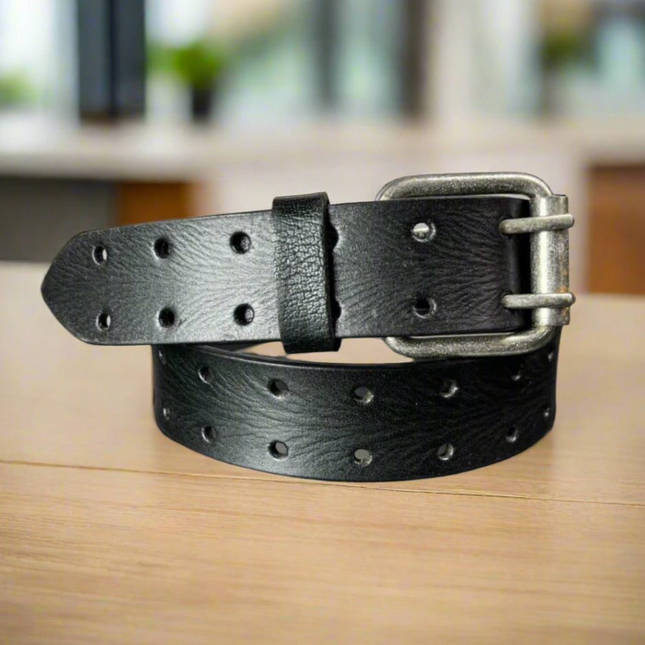 Premium Men's Buffalo Grain Leather Belt - Genuine Leather, Adjustable & Durable - Perfect for Casual, Business & Formal Wear
