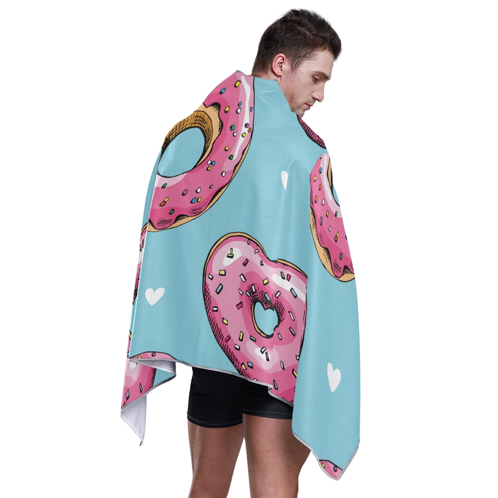 **Tarity Pink Heart Donuts Beach Towel - Large 63