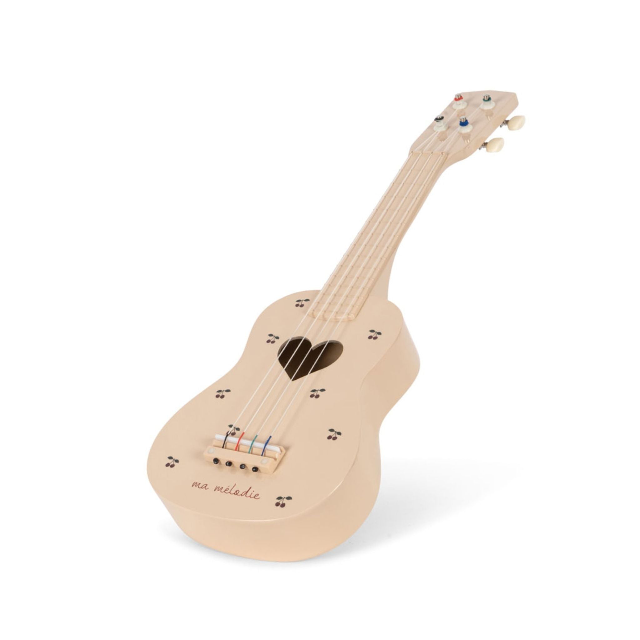 KONGES SLOJD FSC Certified Wooden Ukulele Toy - Glossy Cherry Finish | Perfect Musical Gift for Kids & Beginners | Playtime, Birthday & Music Education