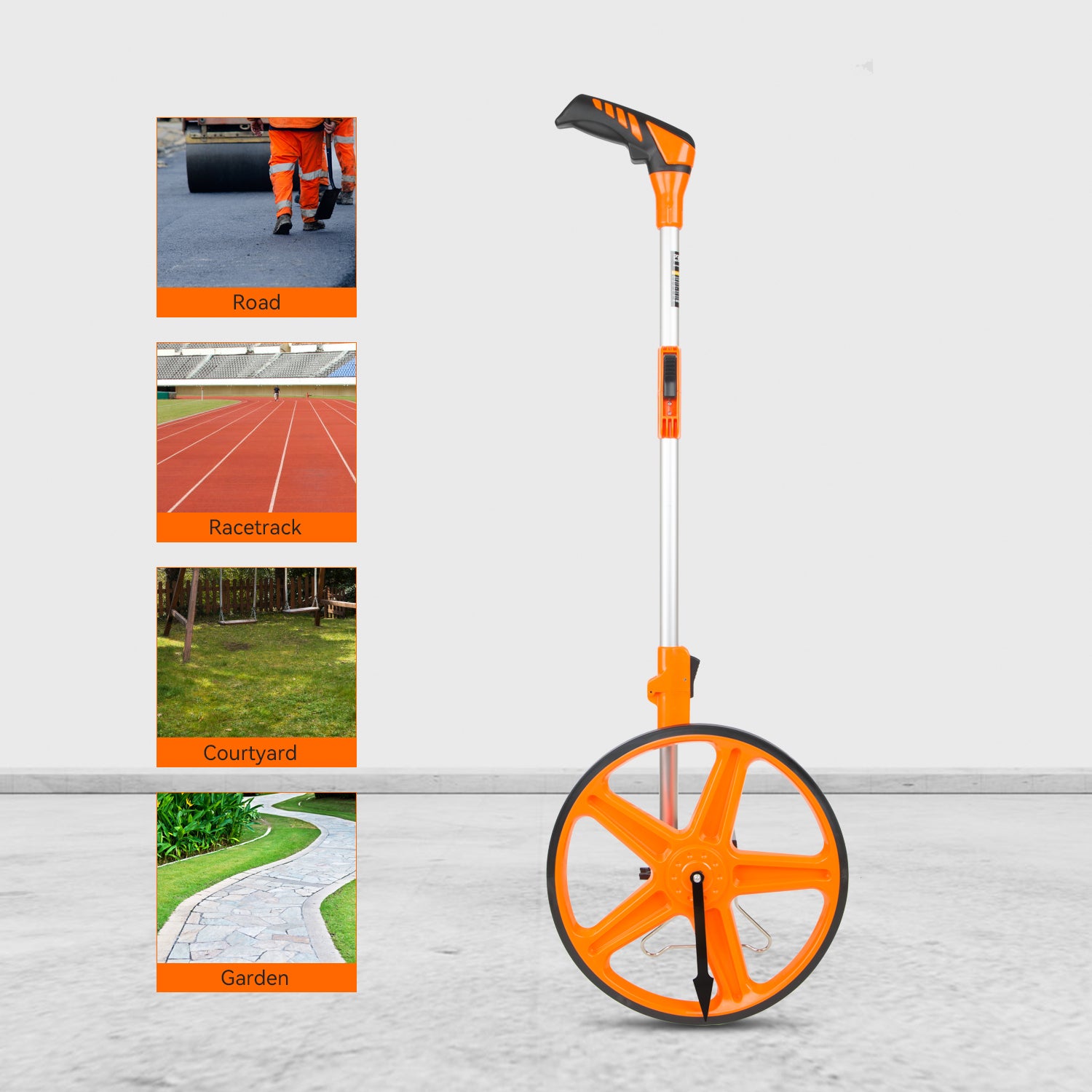 12.5 Inch Foldable Rolling Measure Wheel - Digital Distance Measuring Tool for Construction, Landscaping & DIY Projects - Portable Measuring Wheel with Easy-Read Display