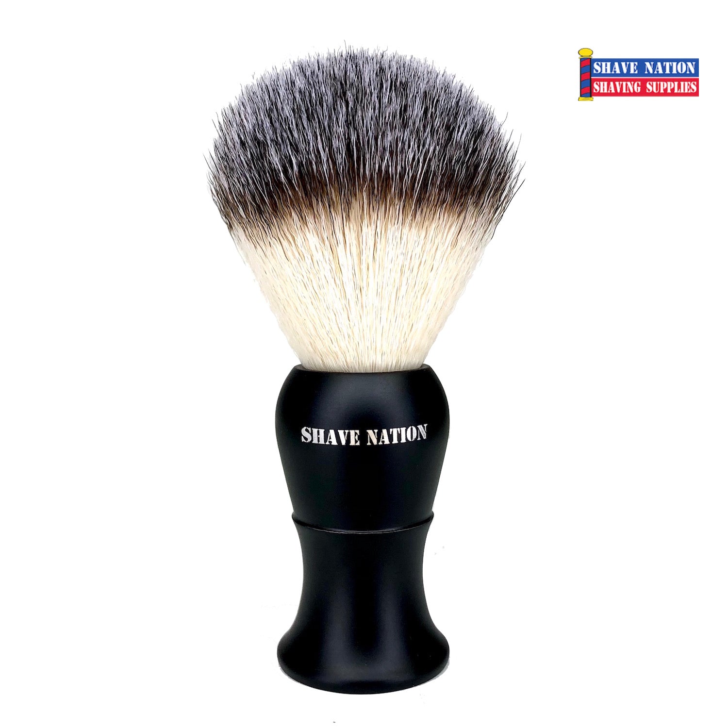 Premium Satin Black Handle Synthetic Shaving Brush for Men - Soft & Dense Bristles for Smooth Shaving - Perfect for Wet Shaving, Beard Grooming & Luxury Skincare Routine