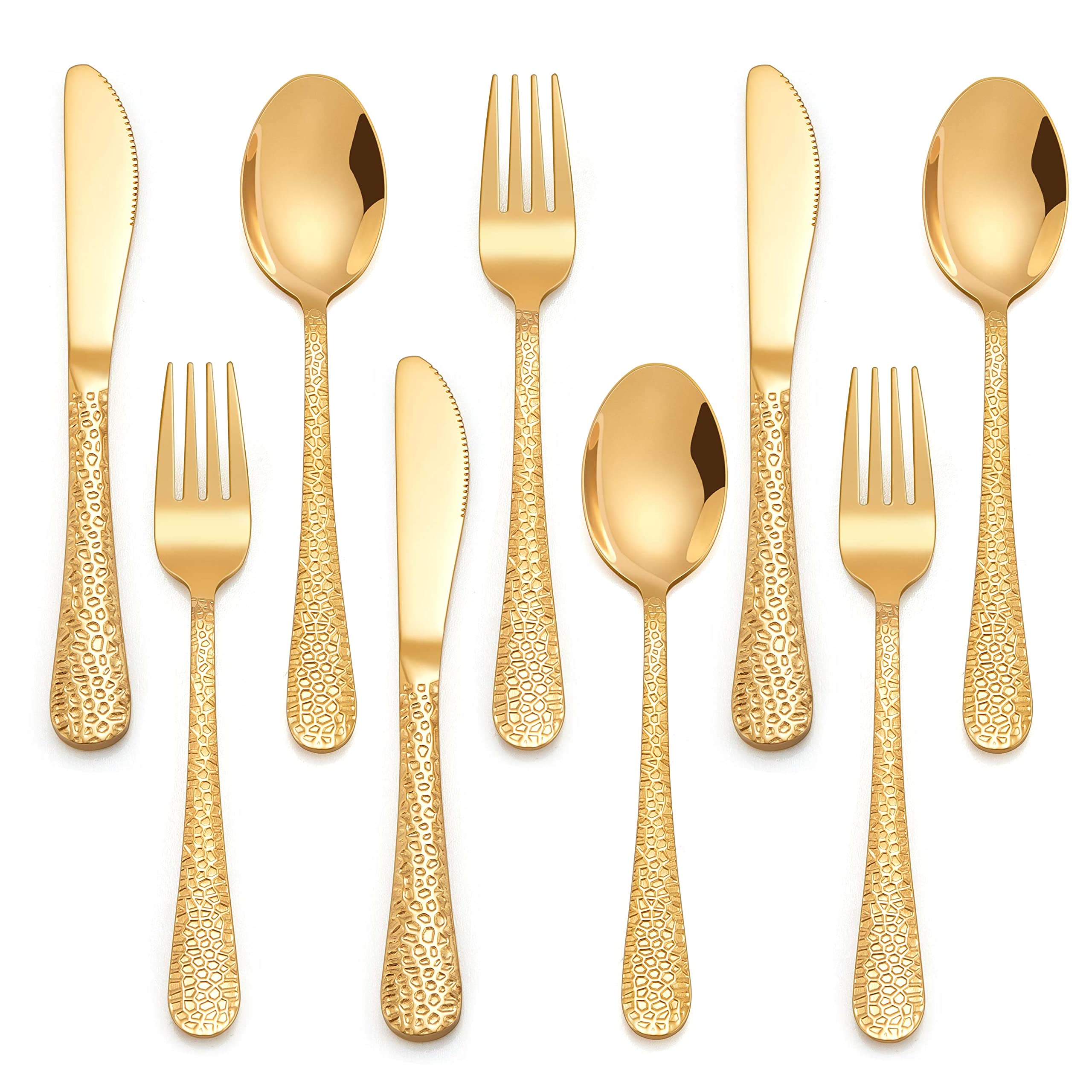 HaWare 9-Piece Stainless Steel Toddler Silverware Set - Hammered Kids Flatware with 3 Spoons, 3 Forks & 3 Knives - Durable Metal Children's Cutlery for Home, School & Travel - Perfect for Preschool Meals, Family Dinners & Picnics