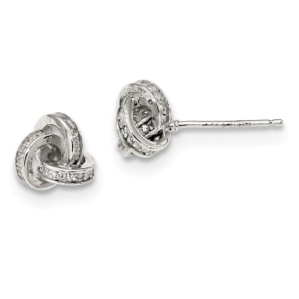 925 Sterling Silver Cubic Zirconia Love Knot Post Earrings for Women - Elegant Gift for Valentine's Day, Anniversary & Special Occasions