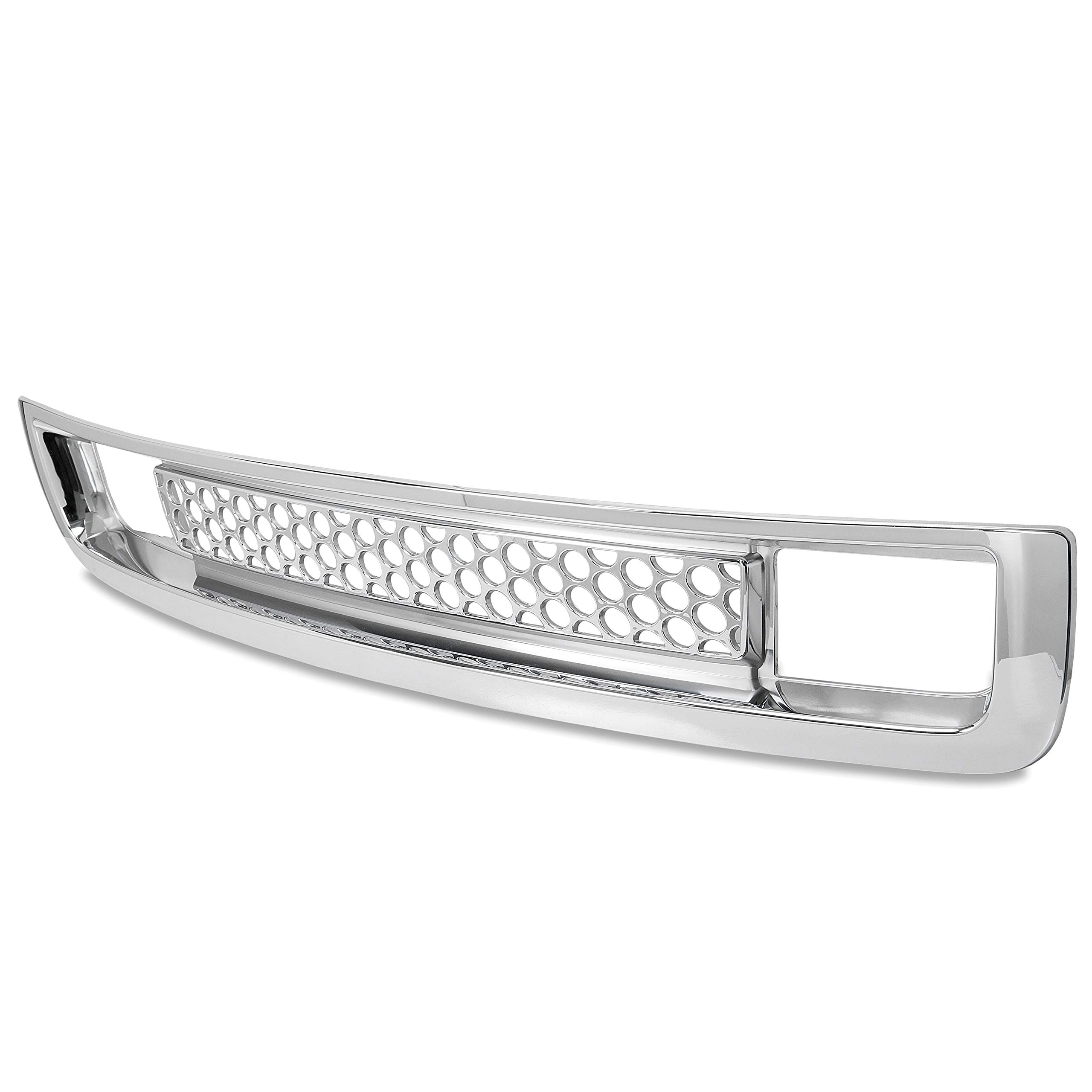 KUAFU Front Bumper Lower Grille Replacement for 2007-2013 GMC Sierra 1500 Denali - Chrome Silver Bumper Grill - Perfect for Off-Roading & Truck Customization