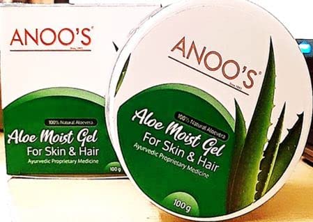 Anoos Aloe Moist Gel 100g (Pack of 2) - Soothing Hydration for Sunburn, Dry Skin & After Shave Care