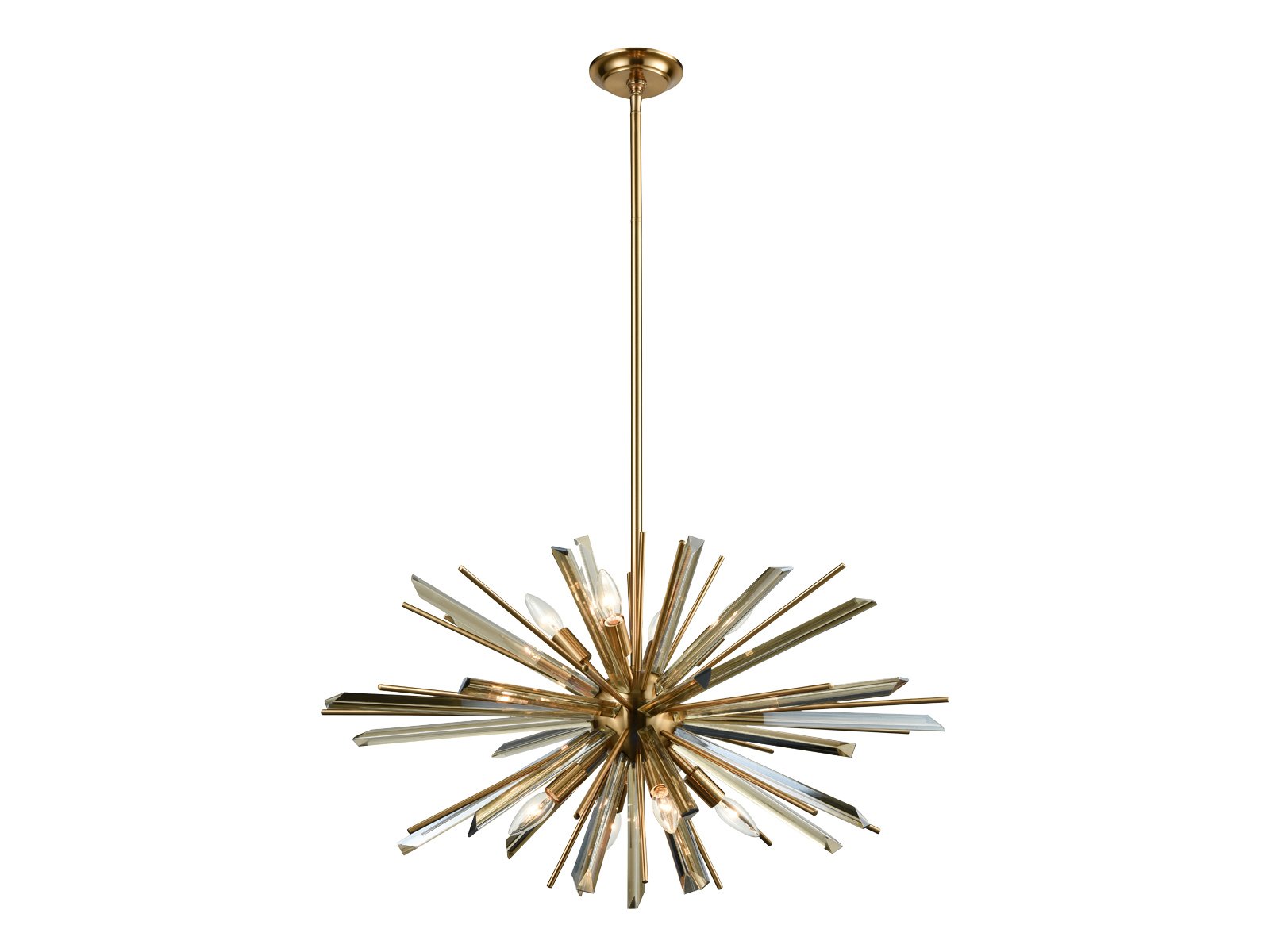HF8202-AB Palisades Ave. Collection Modern Crystal Chandelier - Elegant Ceiling Light Fixture for Dining Room, Living Room & Bedroom Decor
