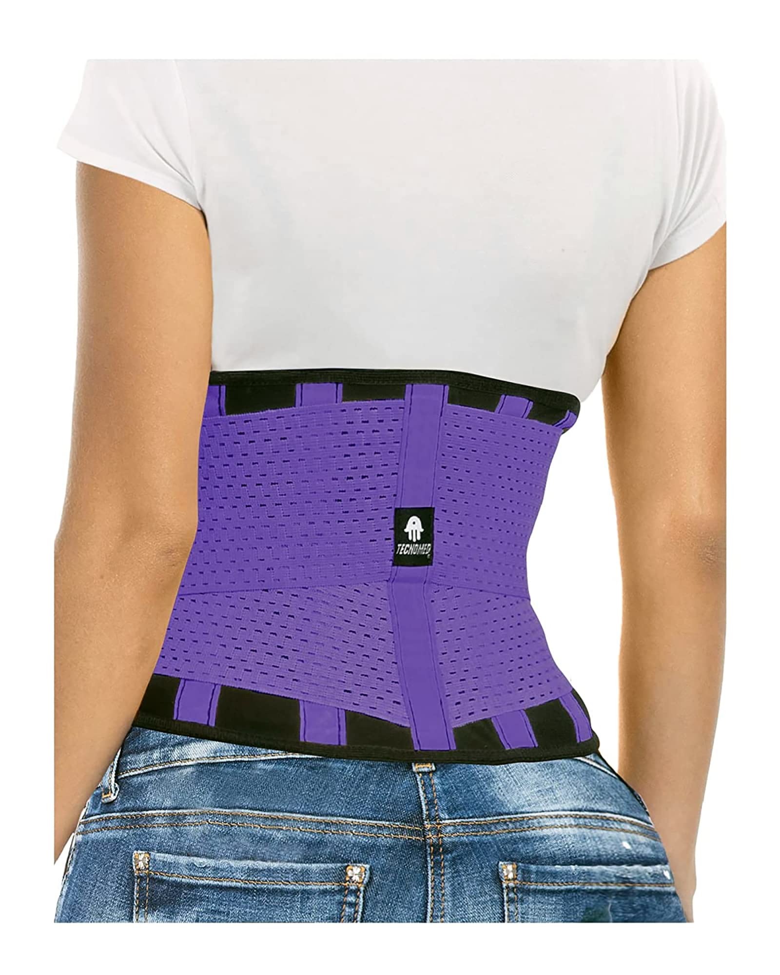 Tecnomed Back Brace for Men & Women - Lower Back Support Belt for Pain Relief, Herniated Disc, Sciatica, Scoliosis - Breathable Lumbar Support for Weight Lifting, Workouts, Posture Correction - Perfect for Gym, Office & Daily Activities