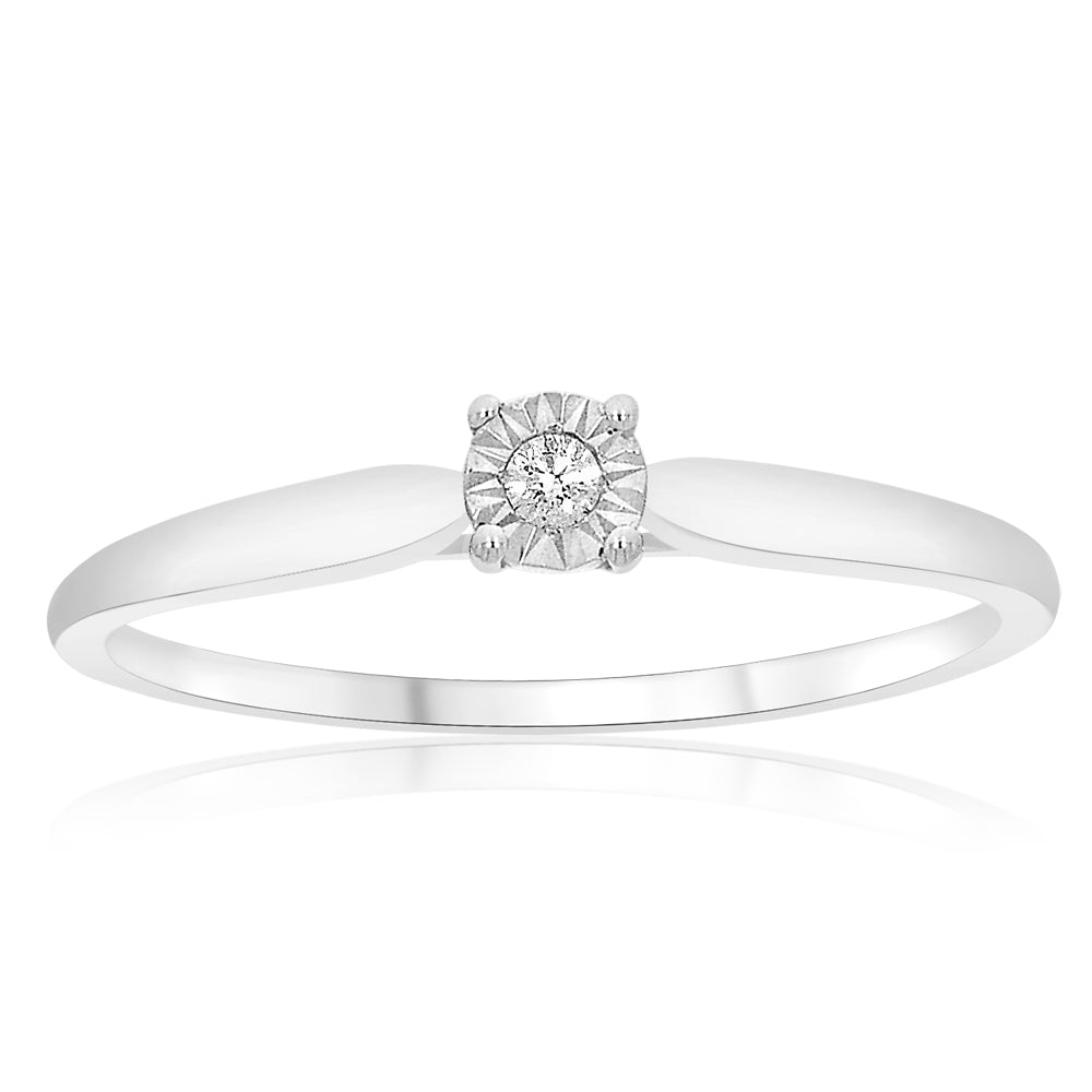 9ct White Gold Solitaire Diamond Ring - 1 Carat Elegant Engagement Ring for Women | Perfect for Proposals, Anniversaries & Special Occasions