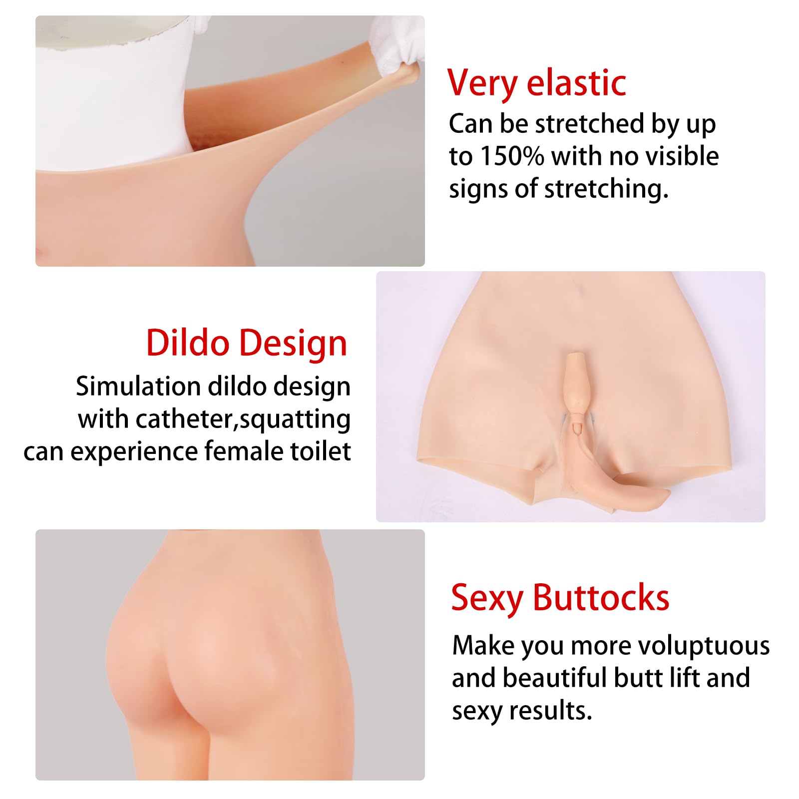 Premium Silicone Hip Enhancer Pants with Pee Device - Realistic Butt Lift for Drag Queens, Crossdressers & Transgender - Perfect for Cosplay, Performances & Everyday Confidence Boost