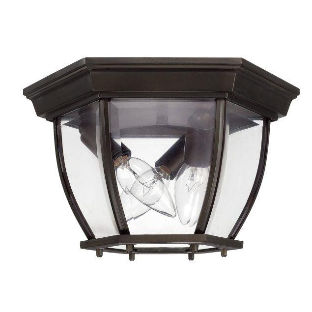 Capital Lighting 3-Light Outdoor Flush Mount Ceiling Fixture - Weatherproof Porch Light for Patio, Garage & Entryway