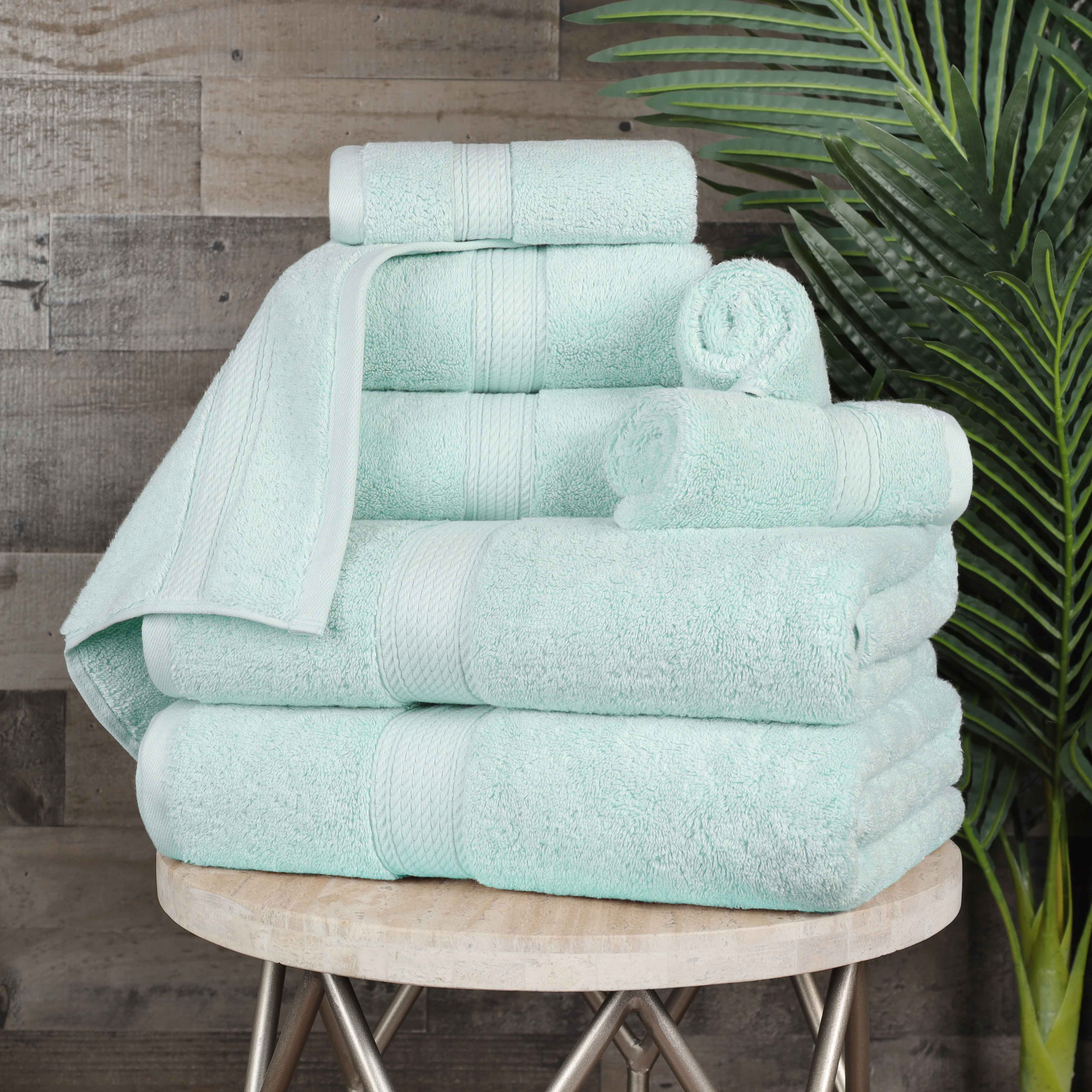 Premium 8-Piece Egyptian Cotton Towel Set - Ultra Soft, Heavyweight & Plush for Bath, Spa & Luxury Home Decor