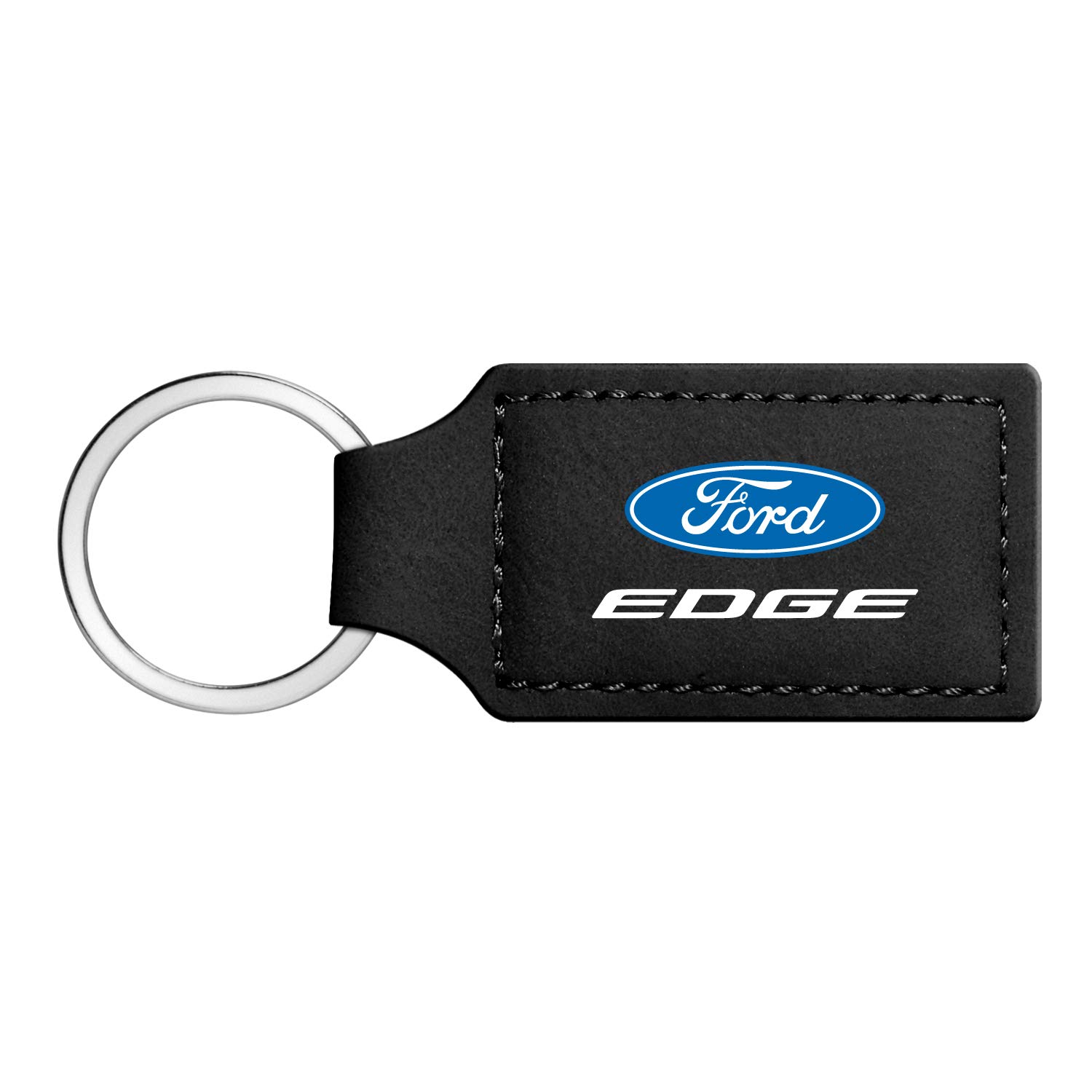 Ford Edge Compatible Black Rectangular Leatherette Keychain - Perfect for Car Keys, House Keys & Everyday Carry (Key Ring, Key Fob, Key Holder)